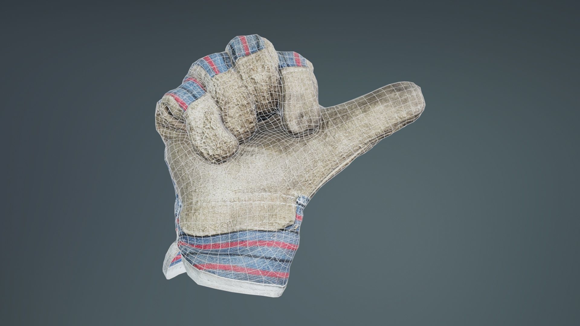 Gloved Hand 015 Low-poly 3D model_9