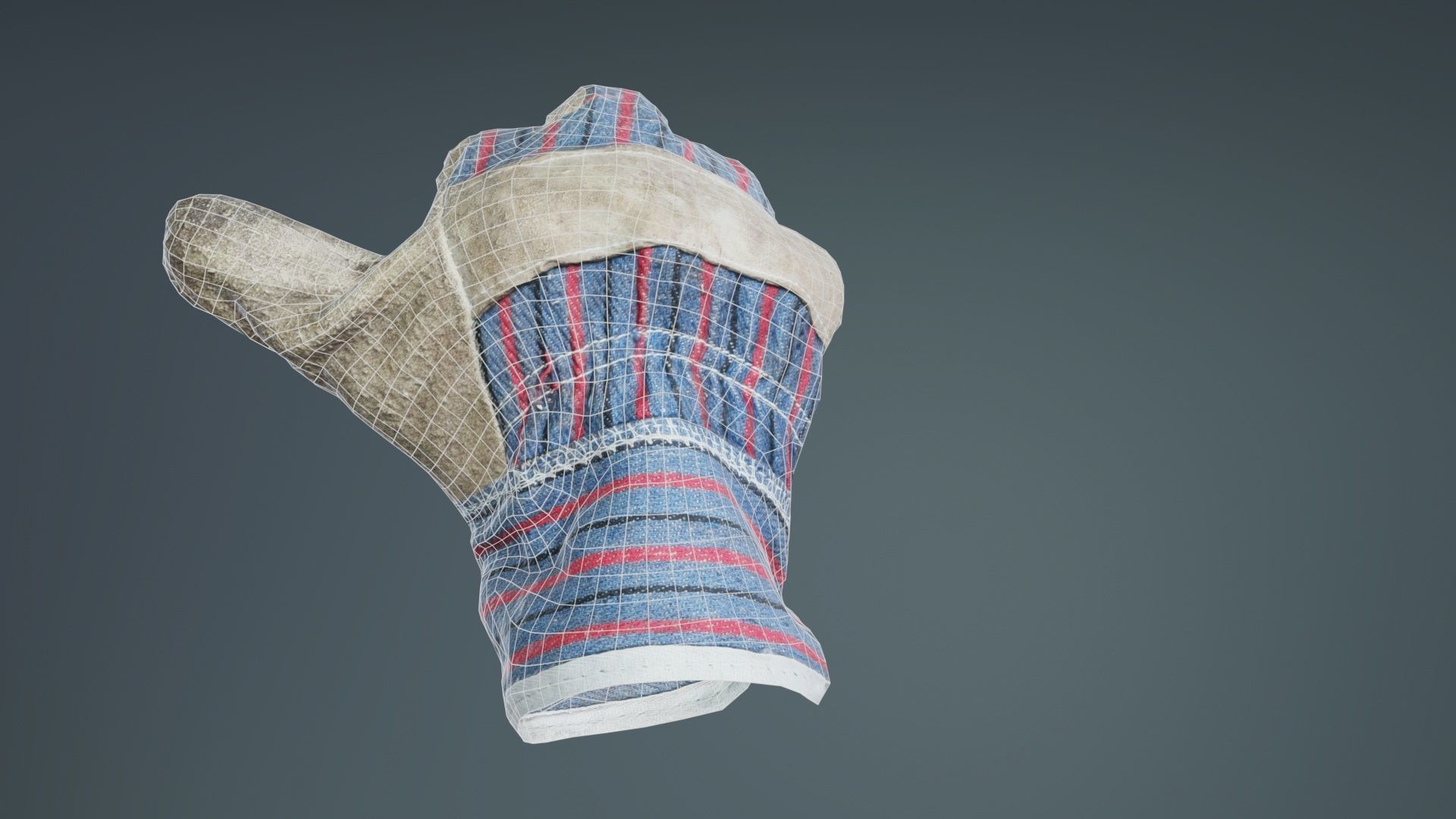 Gloved Hand 015 Low-poly 3D model_10