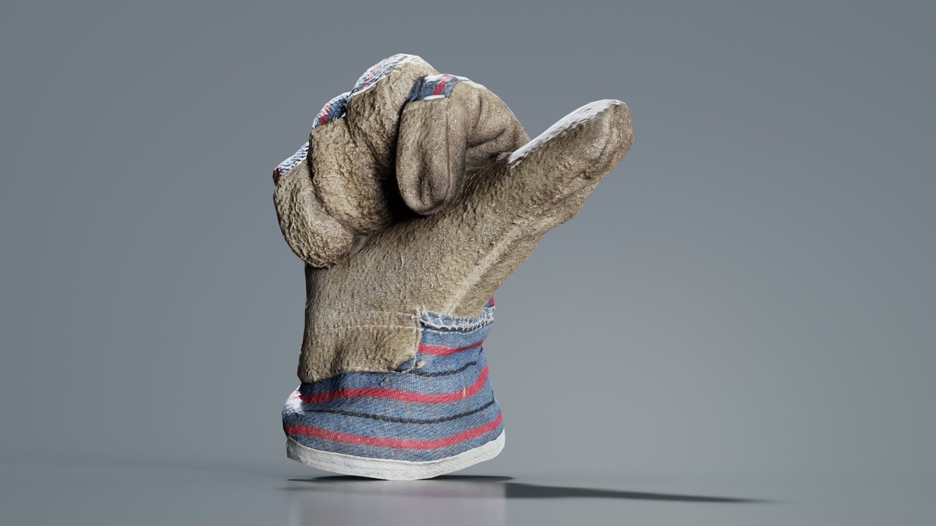 Gloved Hand 015 Low-poly 3D model_1