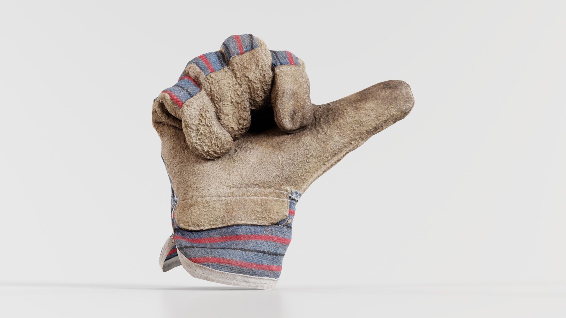 Gloved Hand 015 Low-poly 3D model_2