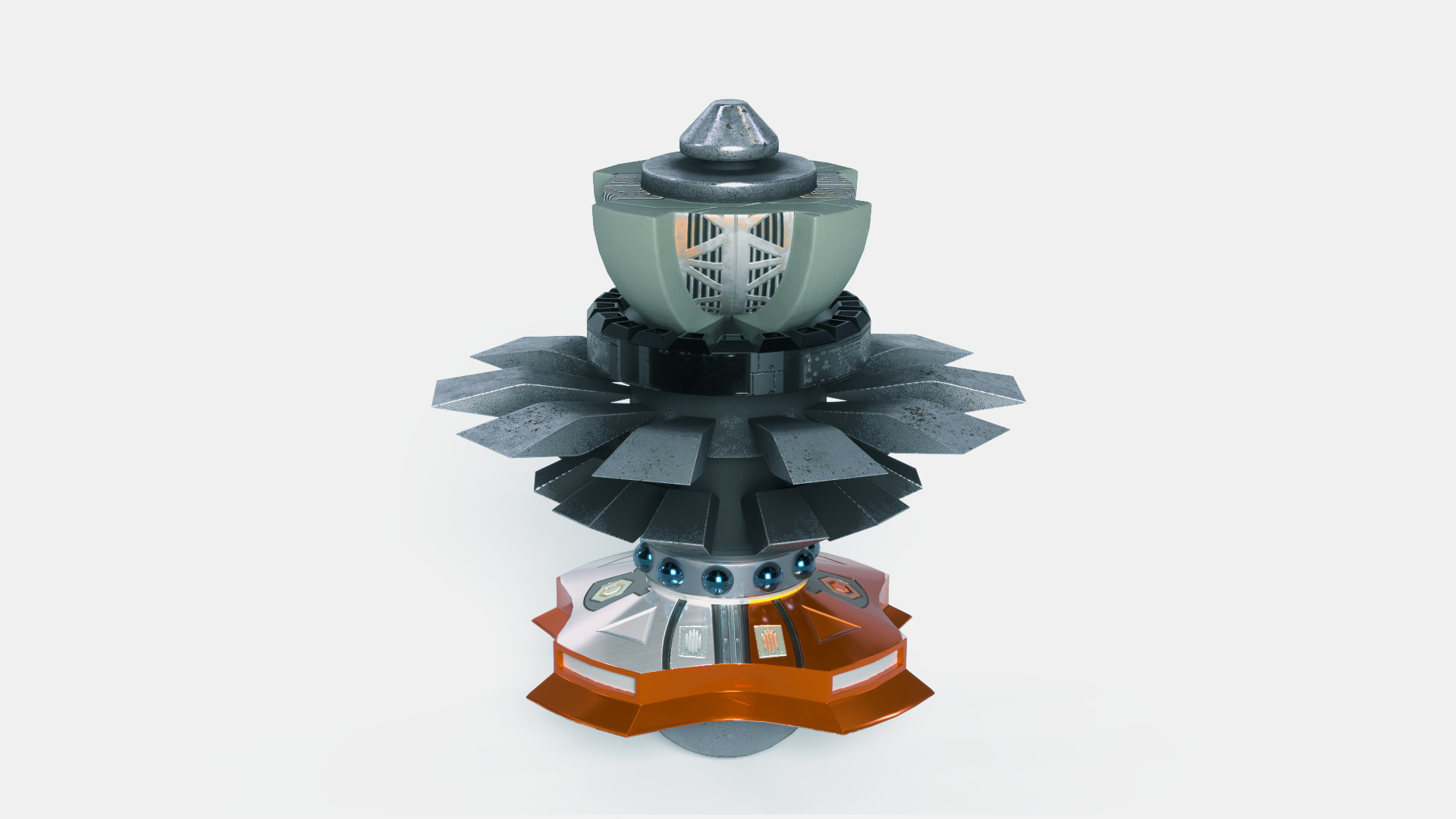 Sci fi Mechanical robot Machine Low-poly 3D model_12