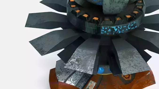 Sci fi Mechanical robot Machine Low-poly 3D model