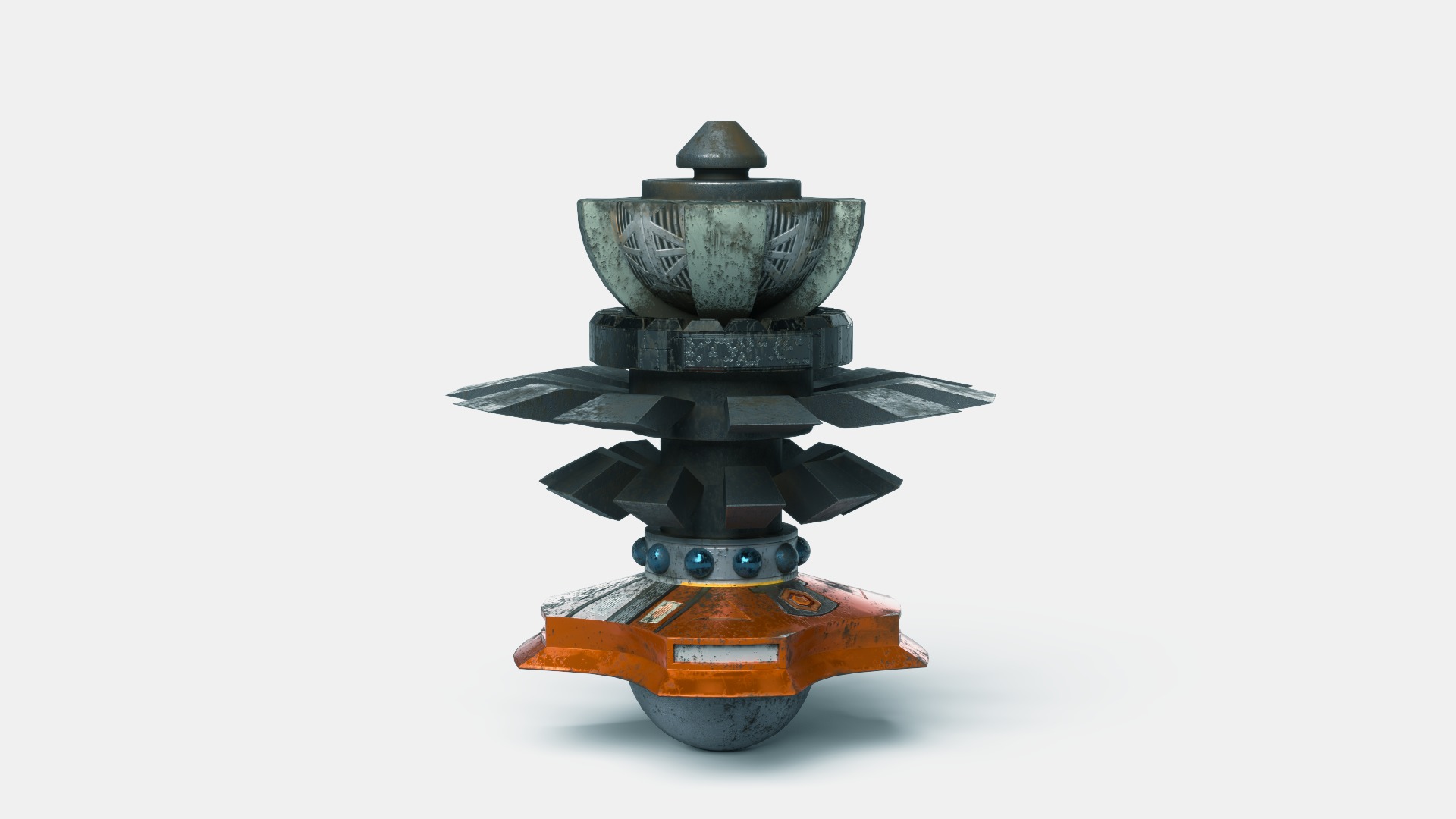 Sci fi Mechanical robot Machine Low-poly 3D model_8
