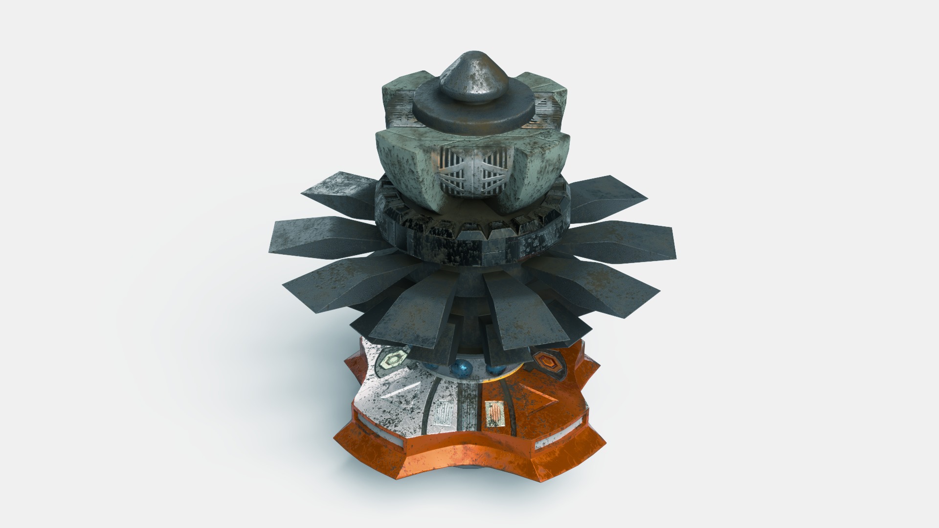 Sci fi Mechanical robot Machine Low-poly 3D model_9
