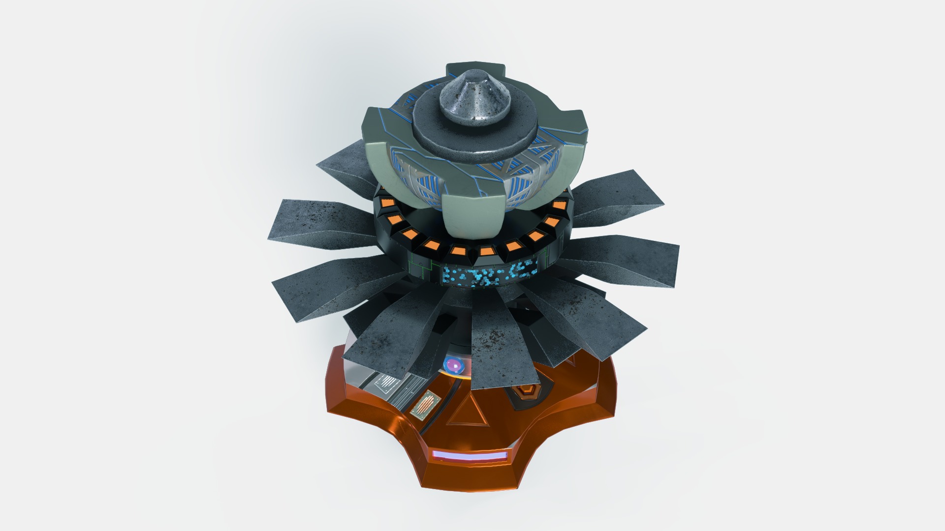 Sci fi Mechanical robot Machine Low-poly 3D model_10