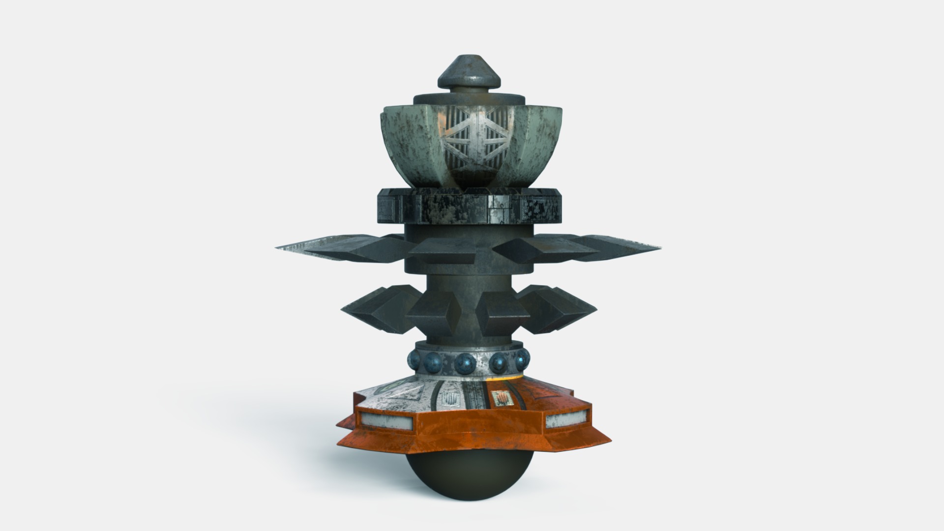 Sci fi Mechanical robot Machine Low-poly 3D model_3