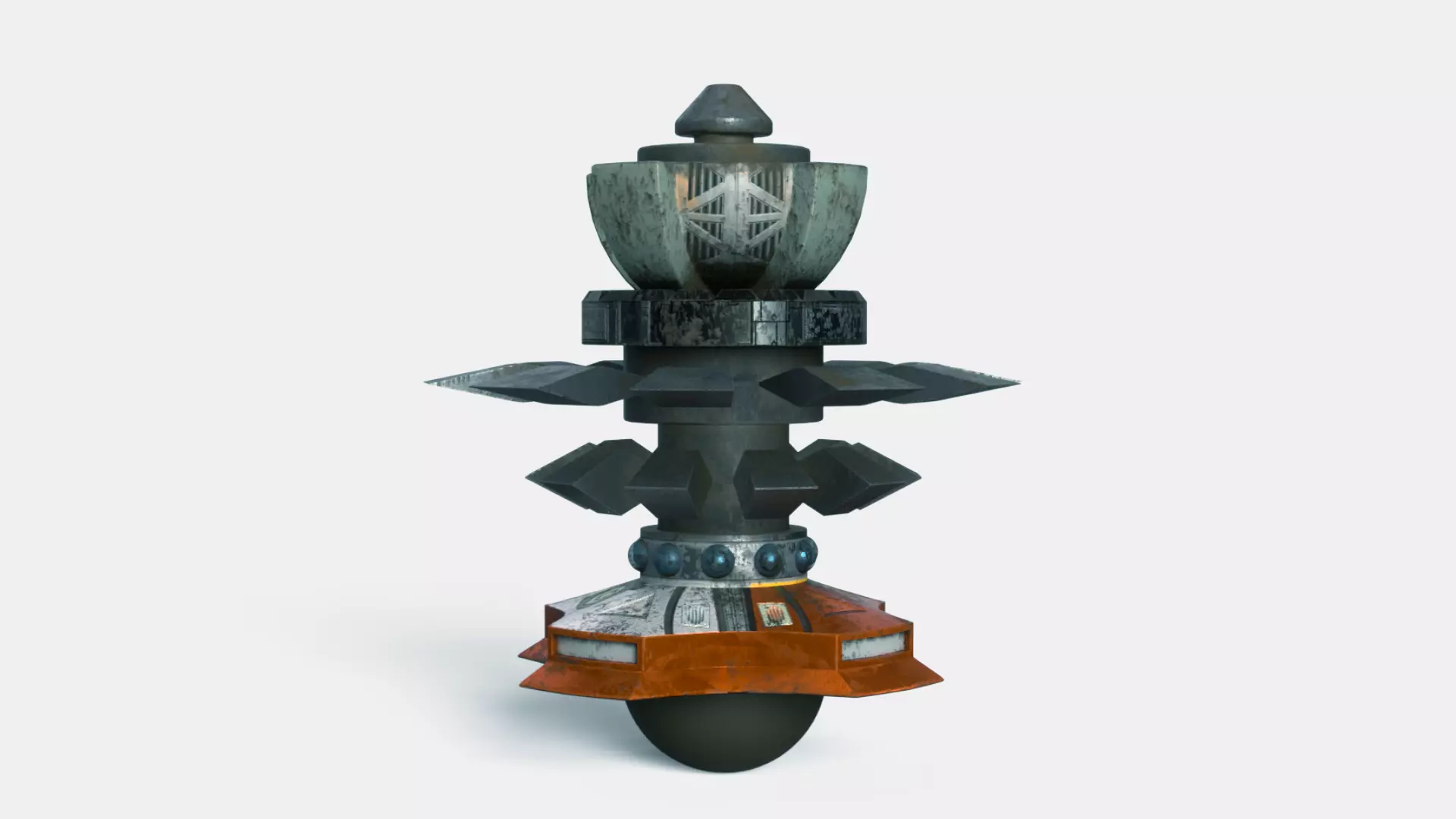 Sci fi Mechanical robot Machine Low-poly 3D model