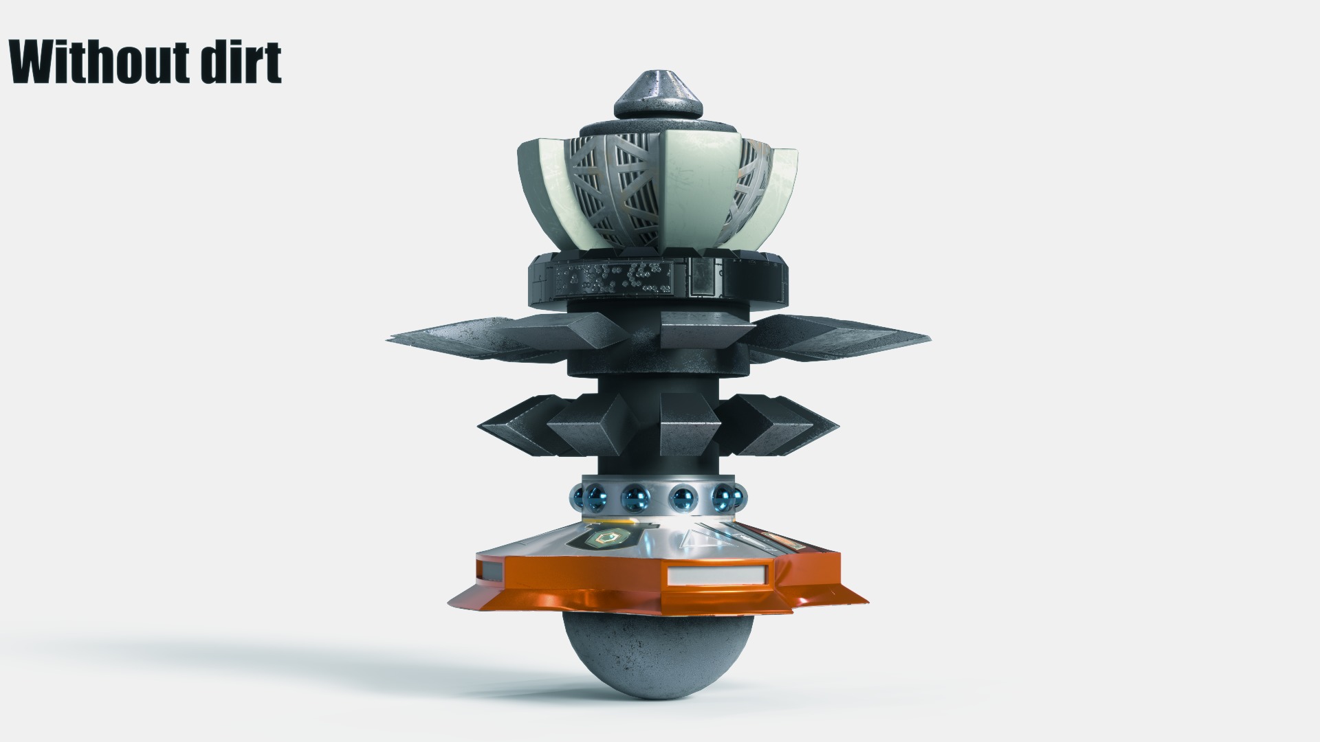 Sci fi Mechanical robot Machine Low-poly 3D model_4