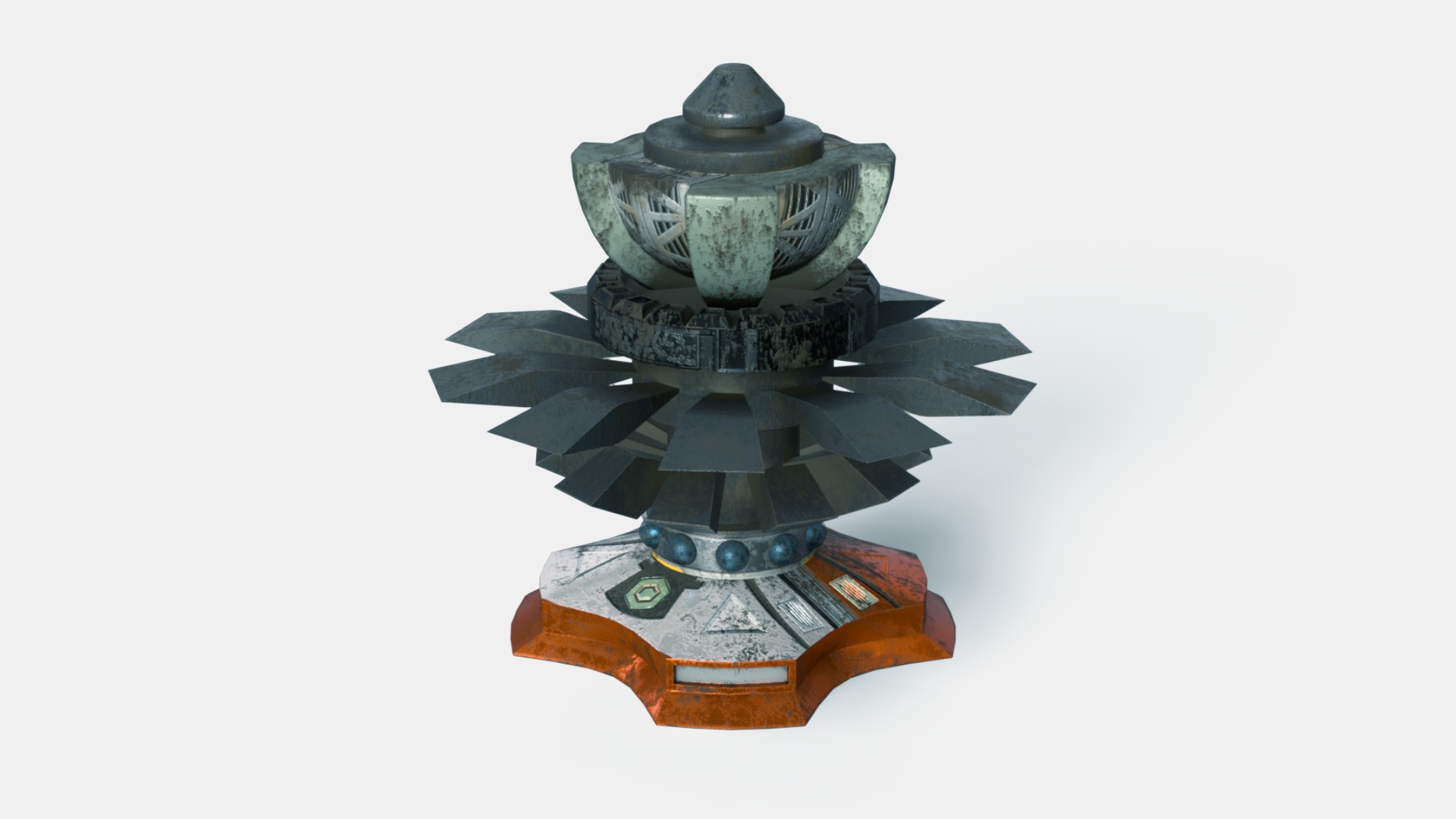 Sci fi Mechanical robot Machine Low-poly 3D model_13