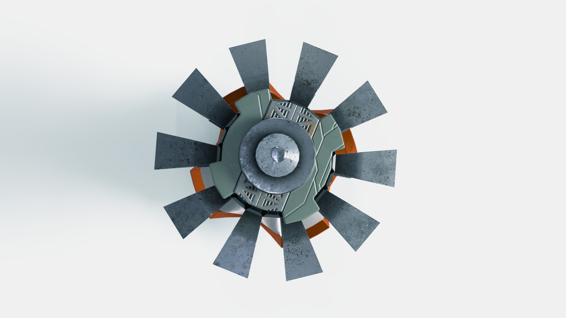 Sci fi Mechanical robot Machine Low-poly 3D model_11