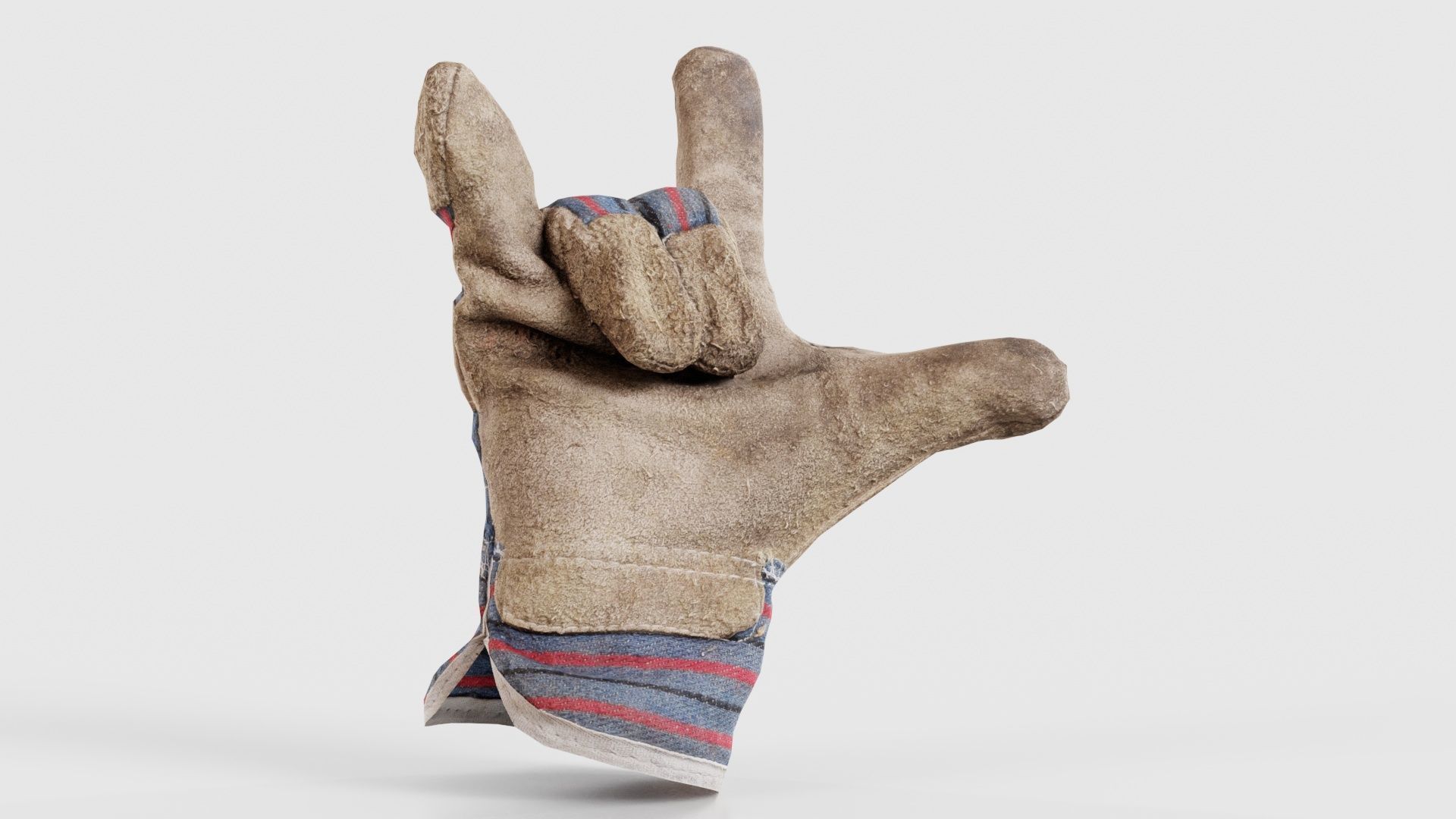 Gloved Hand 016 Low-poly 3D model_16