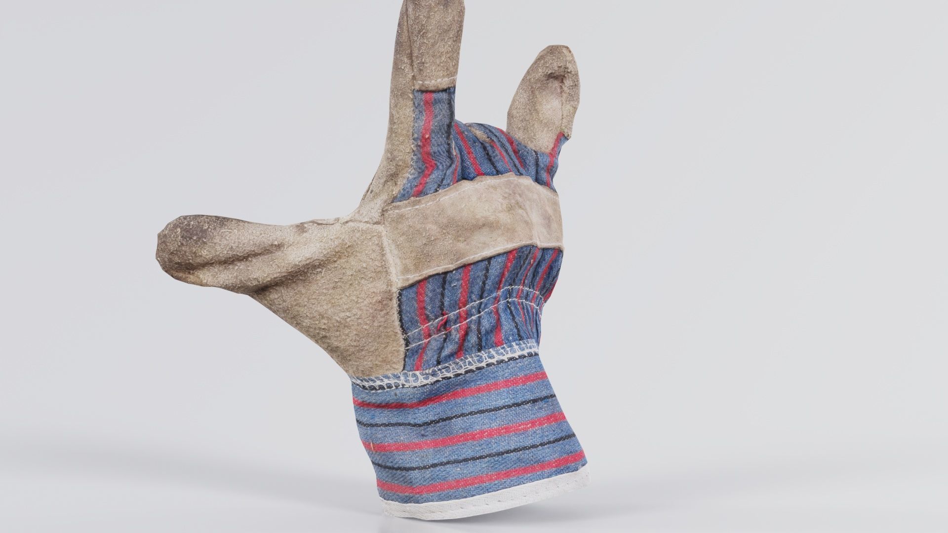 Gloved Hand 016 Low-poly 3D model_7