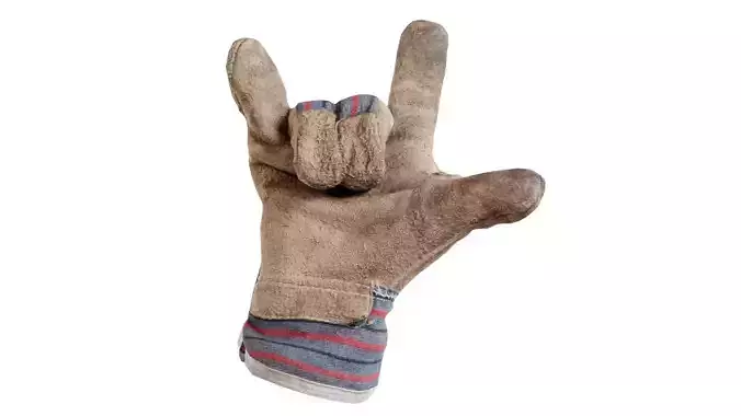 Gloved Hand 016 Low-poly 3D model