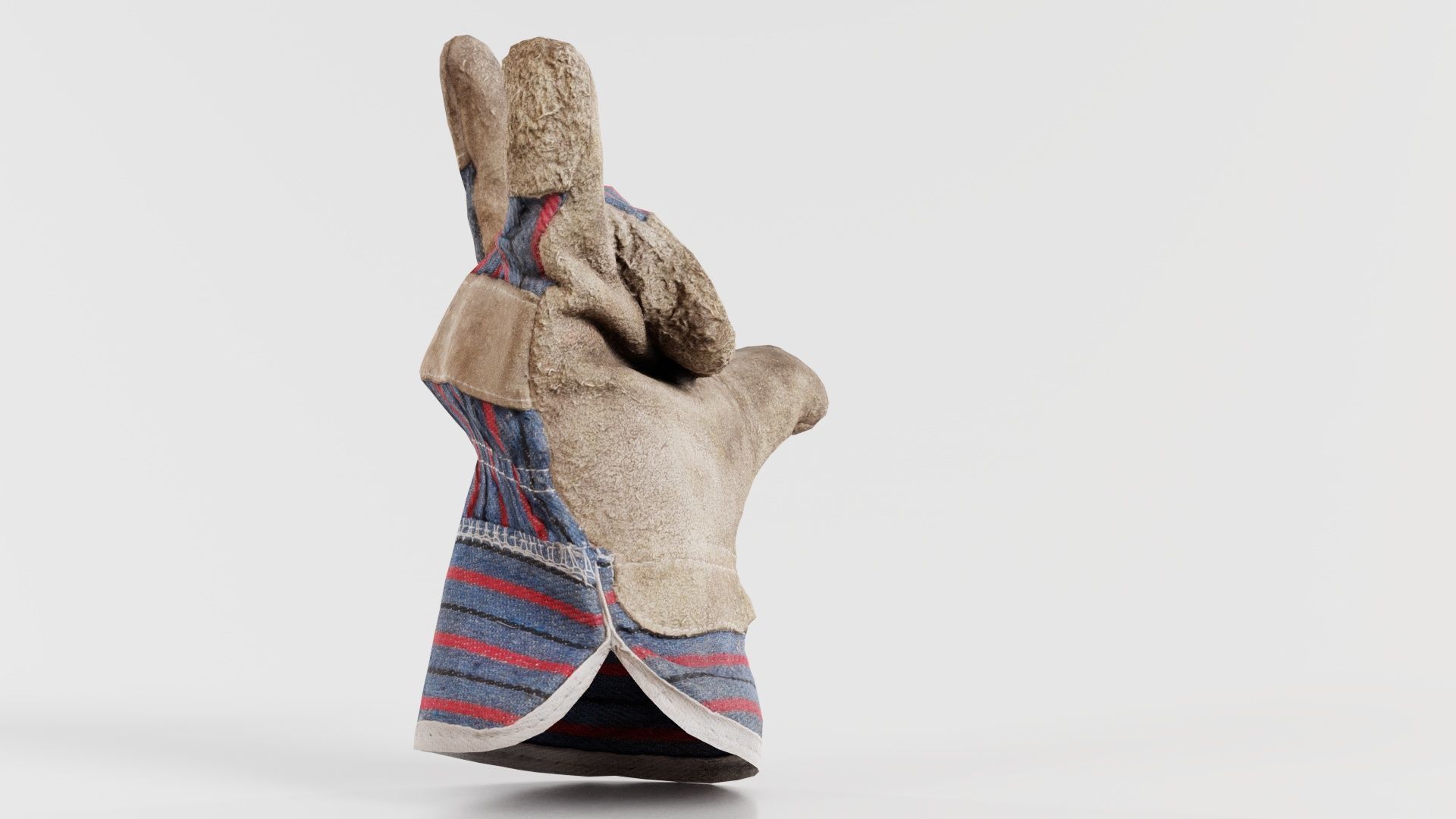 Gloved Hand 016 Low-poly 3D model_1