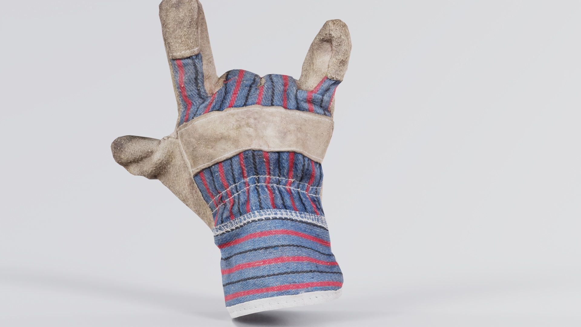 Gloved Hand 016 Low-poly 3D model_6