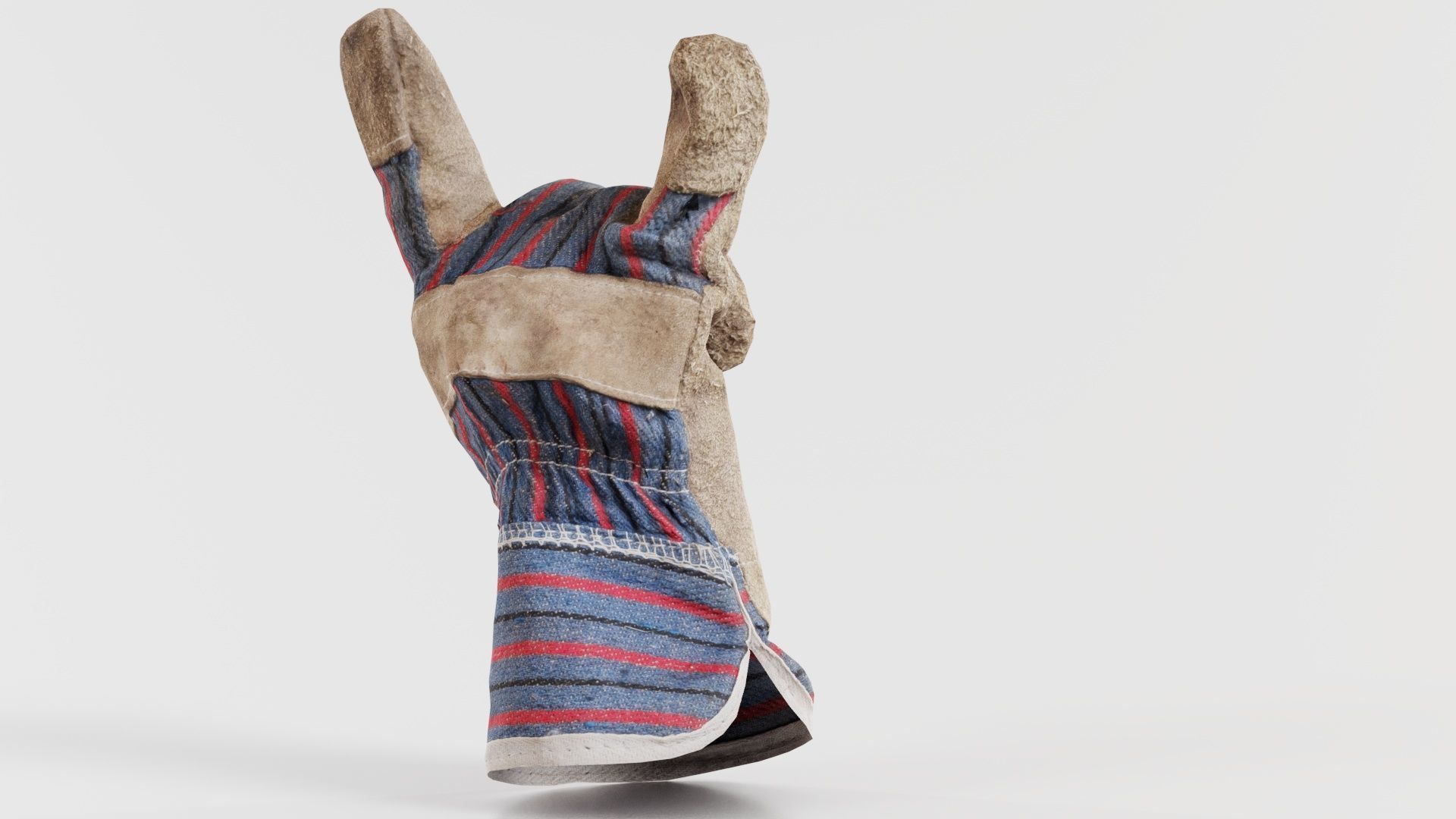 Gloved Hand 016 Low-poly 3D model_8