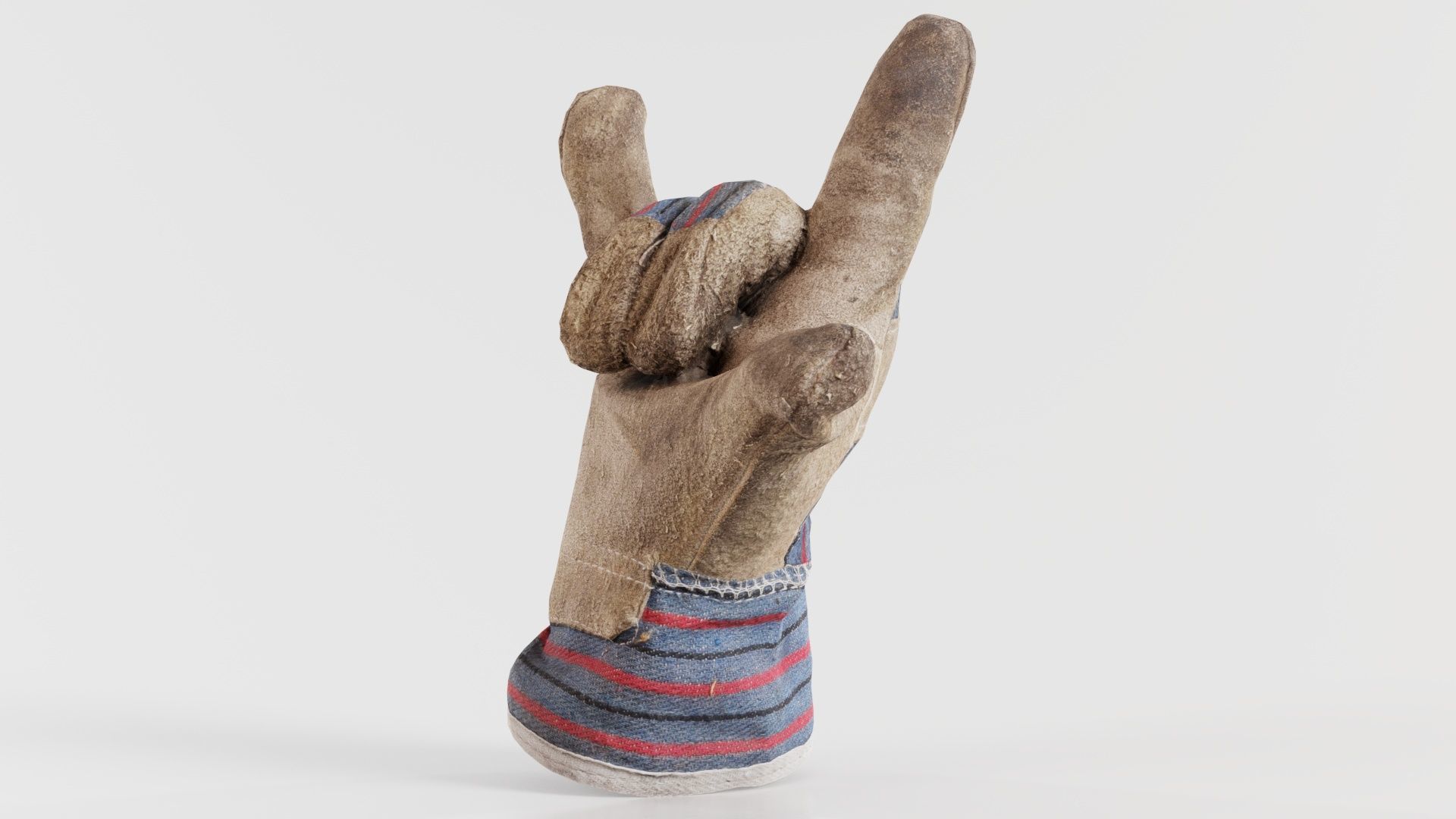 Gloved Hand 016 Low-poly 3D model_3