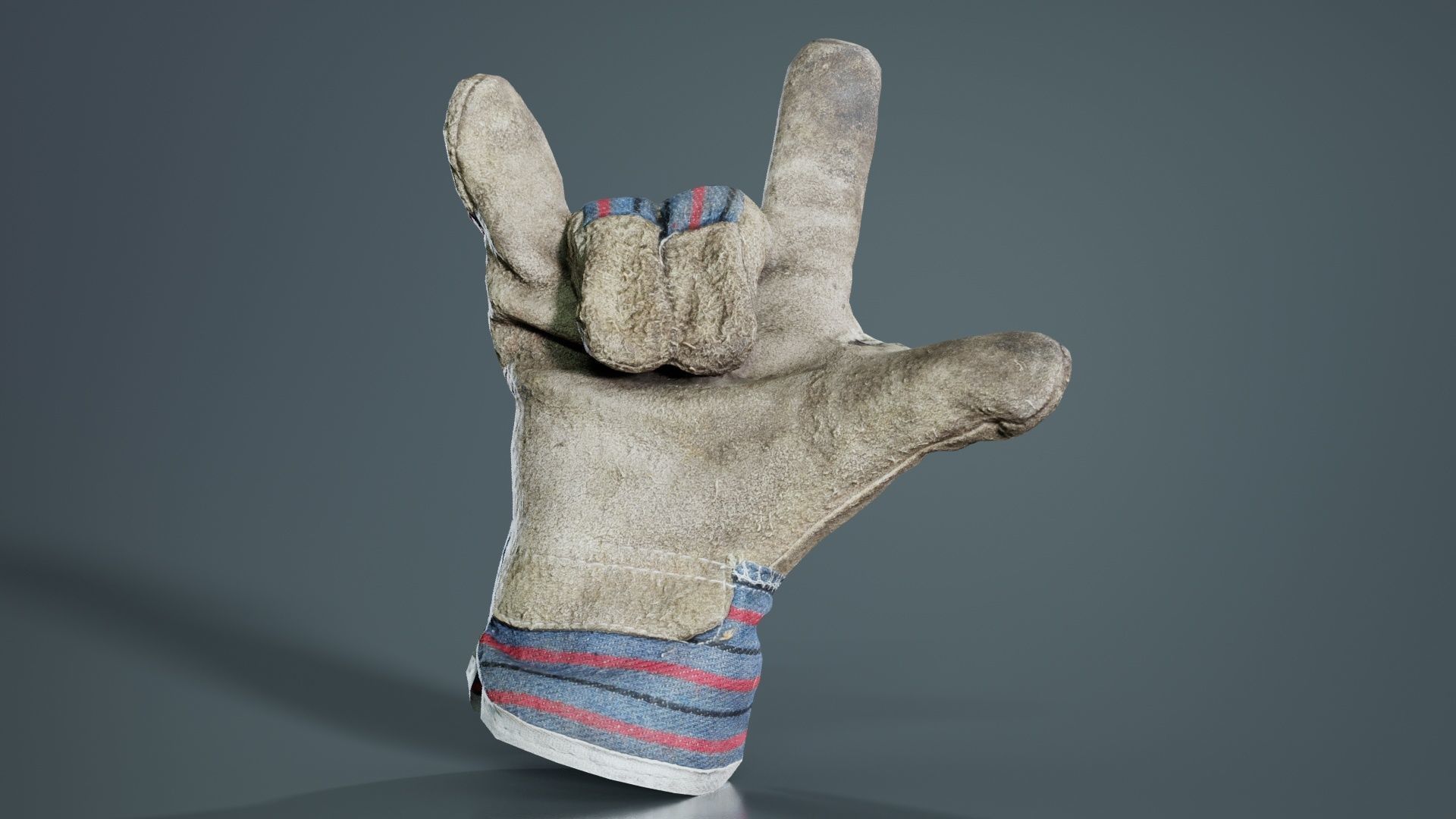Gloved Hand 016 Low-poly 3D model_2