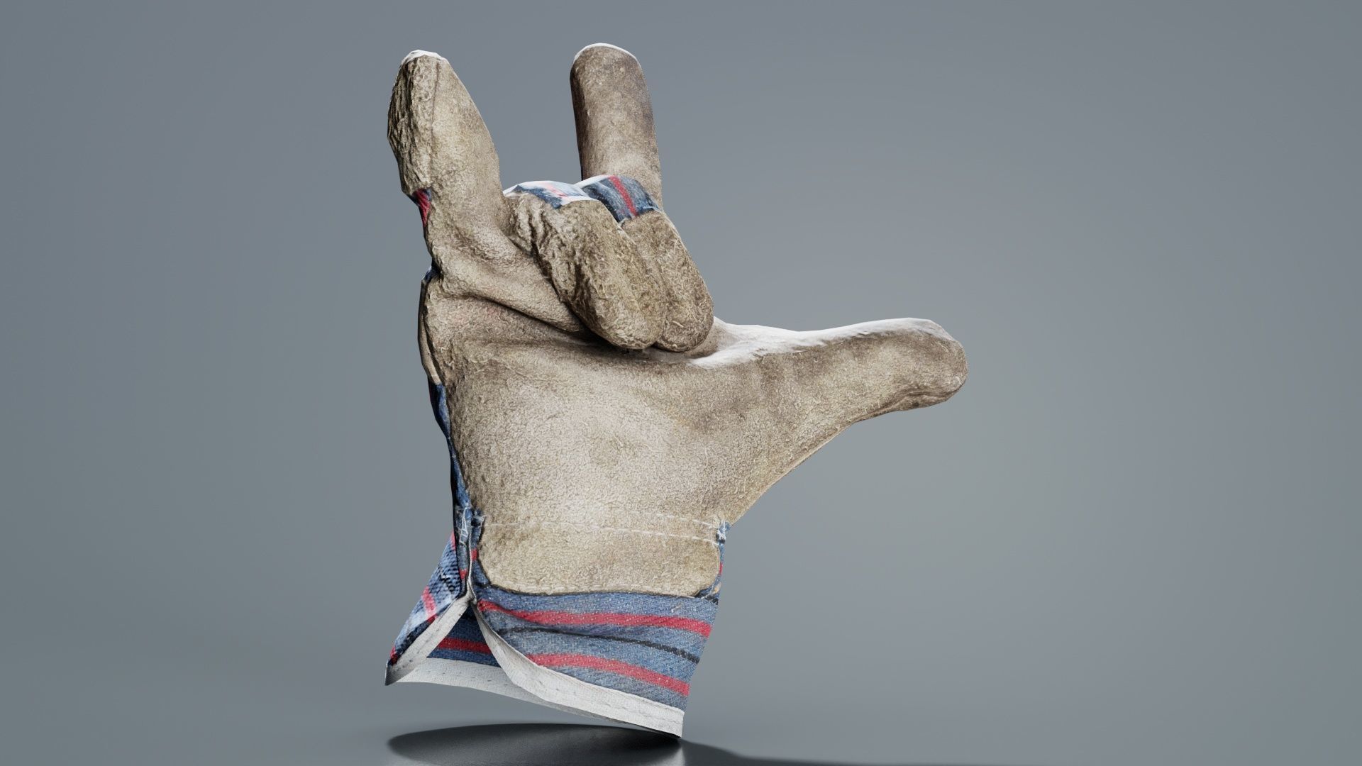 Gloved Hand 016 Low-poly 3D model_5