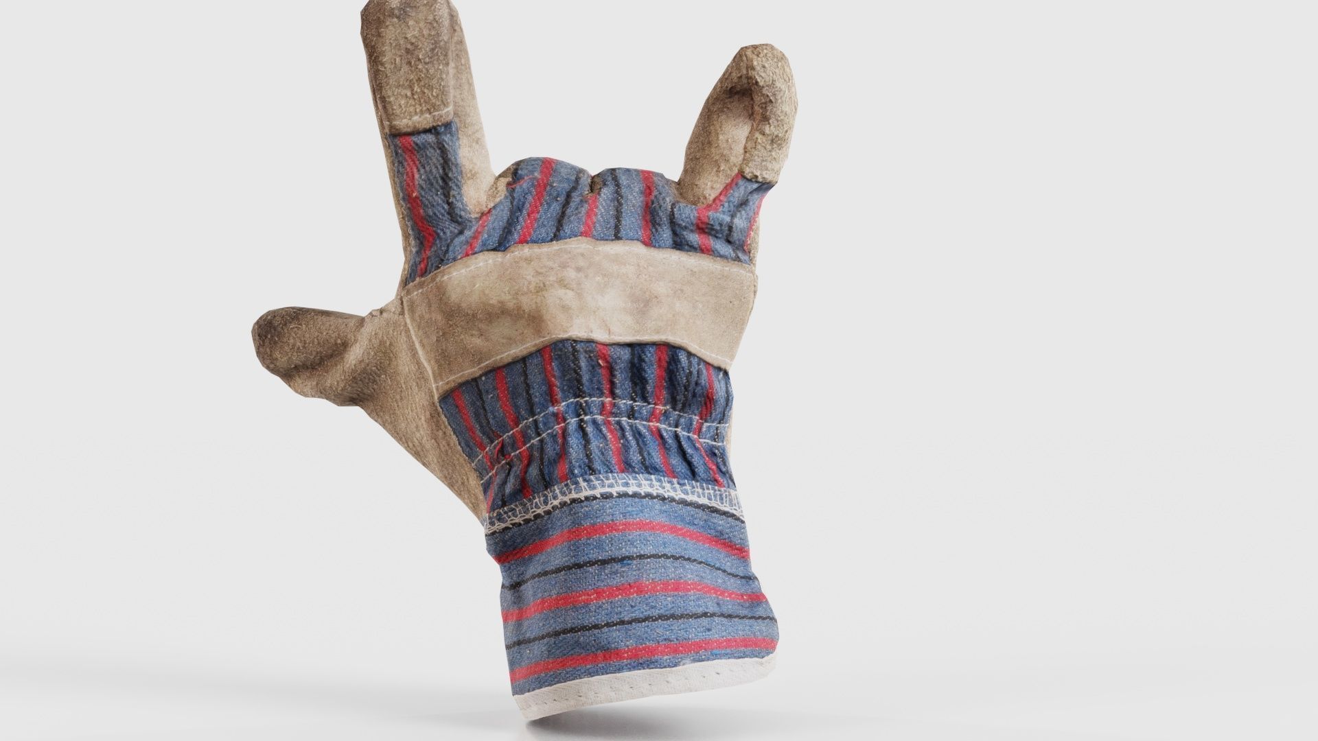 Gloved Hand 016 Low-poly 3D model_21