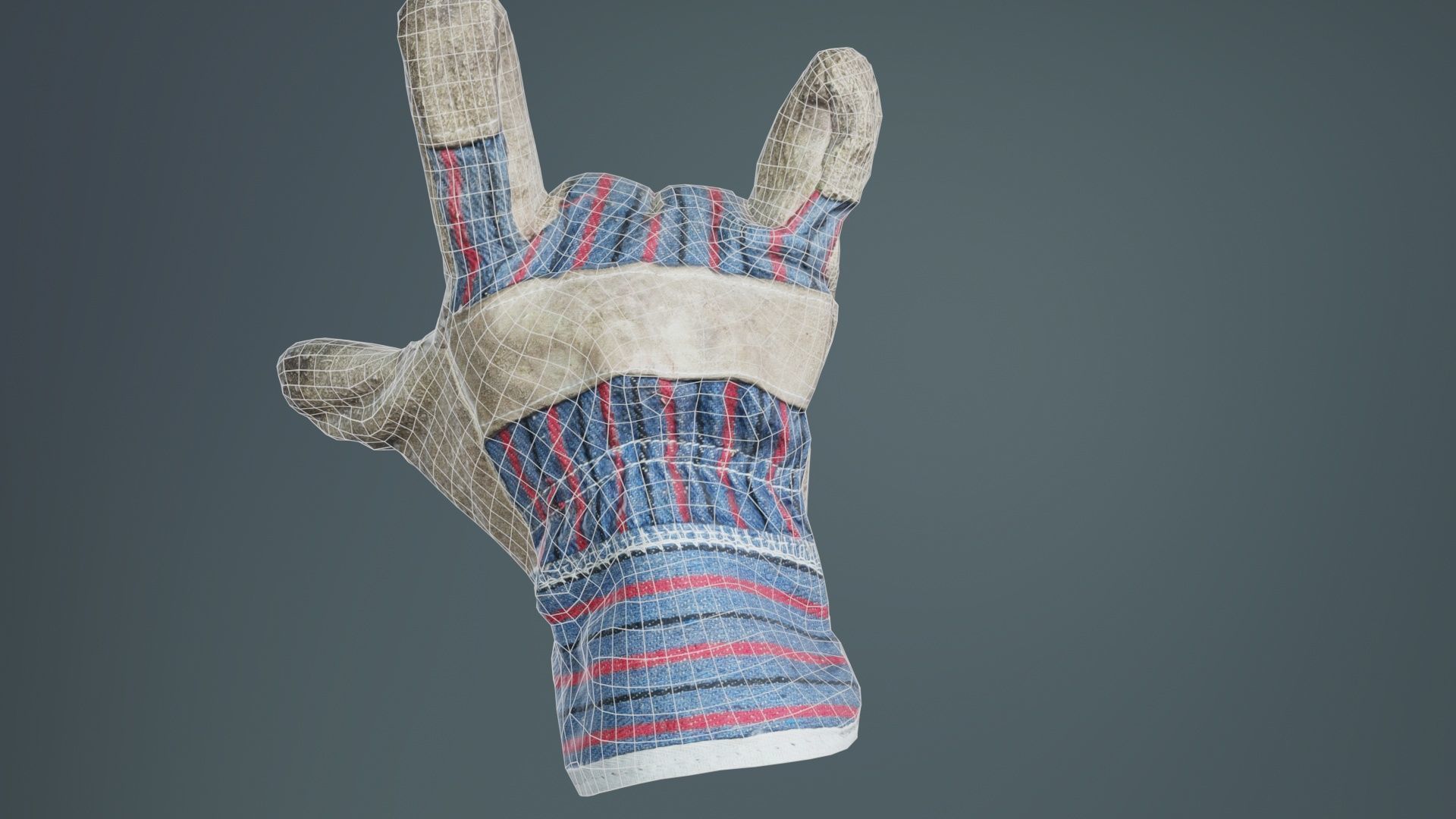 Gloved Hand 016 Low-poly 3D model_10