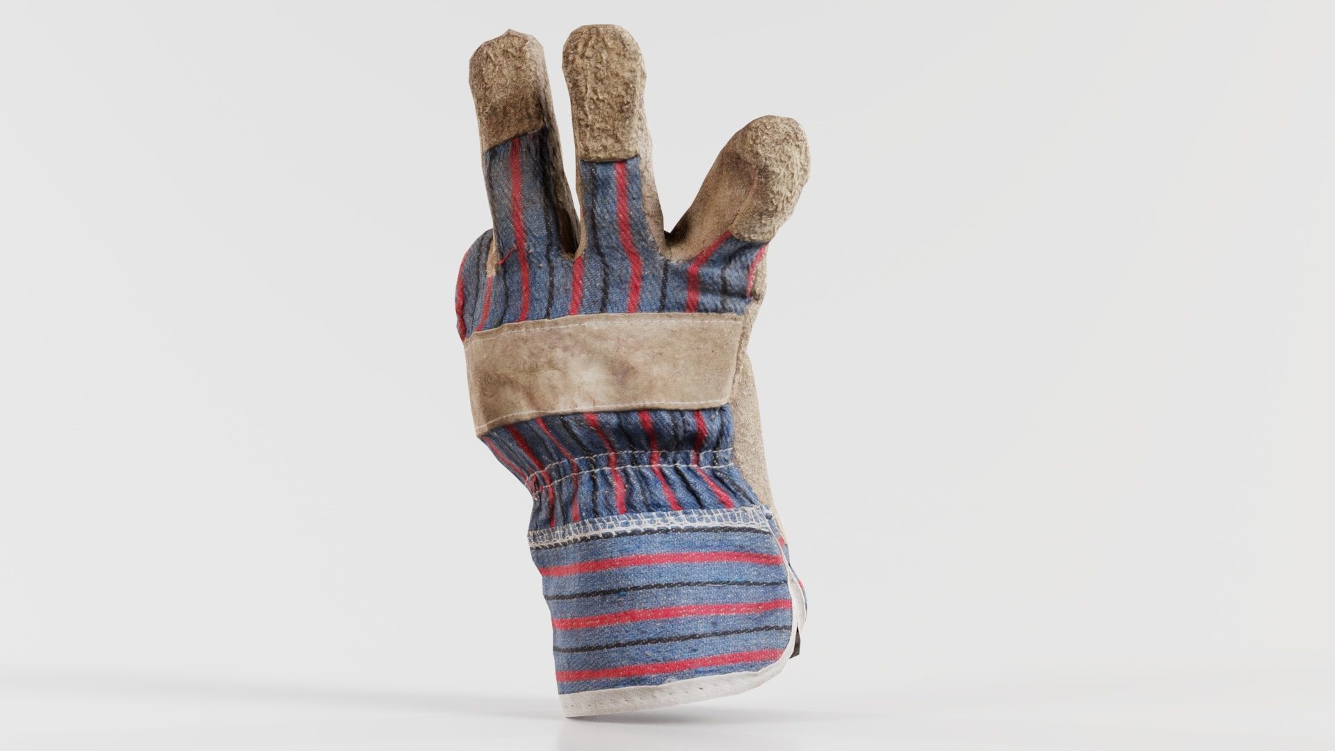 Gloved Hand 017 Low-poly 3D model_5