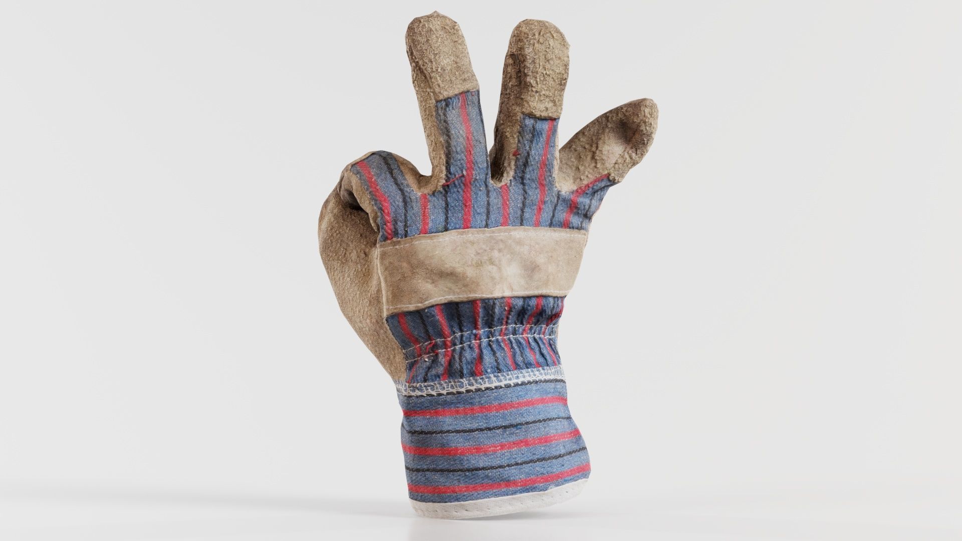 Gloved Hand 017 Low-poly 3D model_4