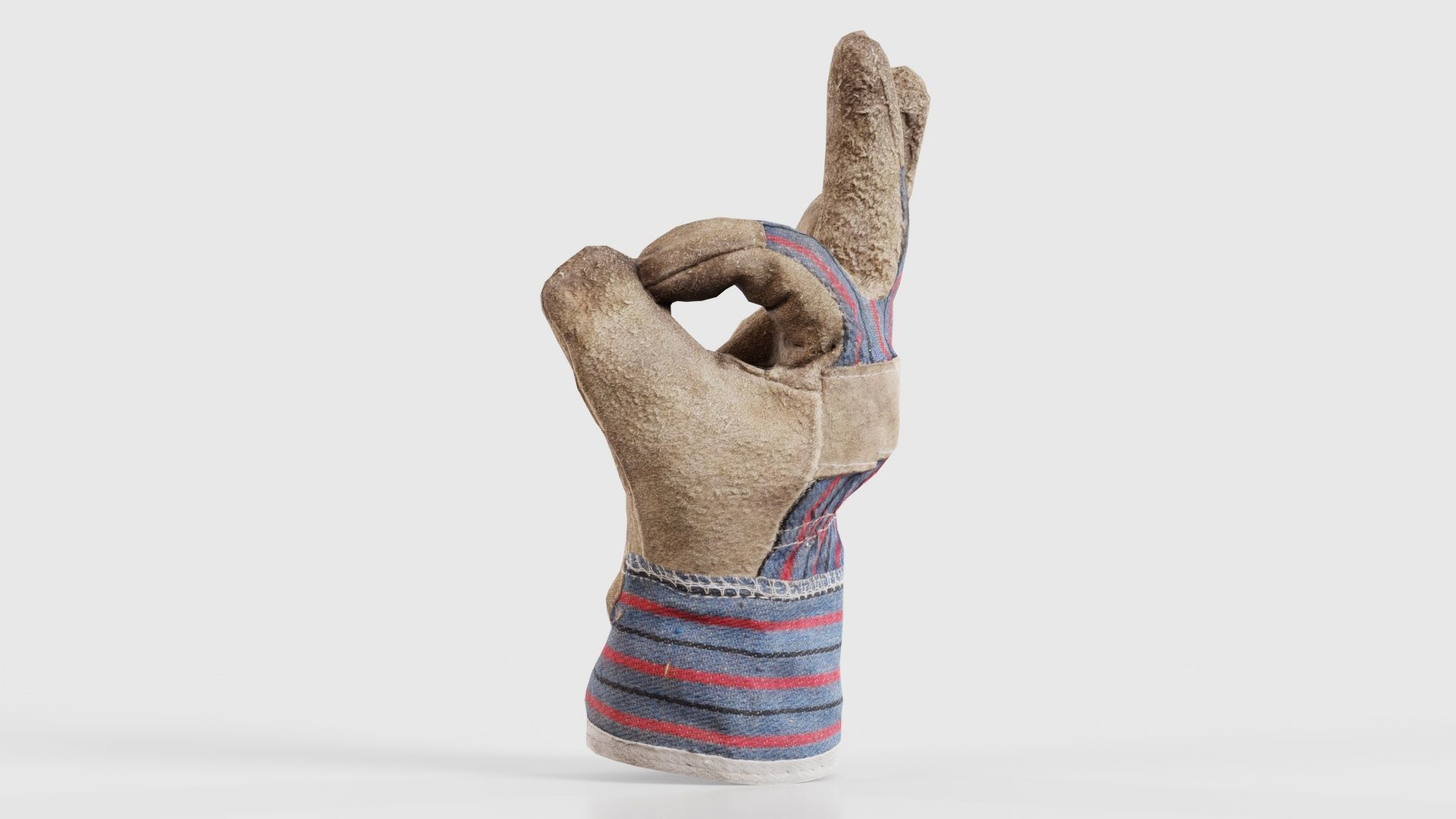 Gloved Hand 017 Low-poly 3D model_16