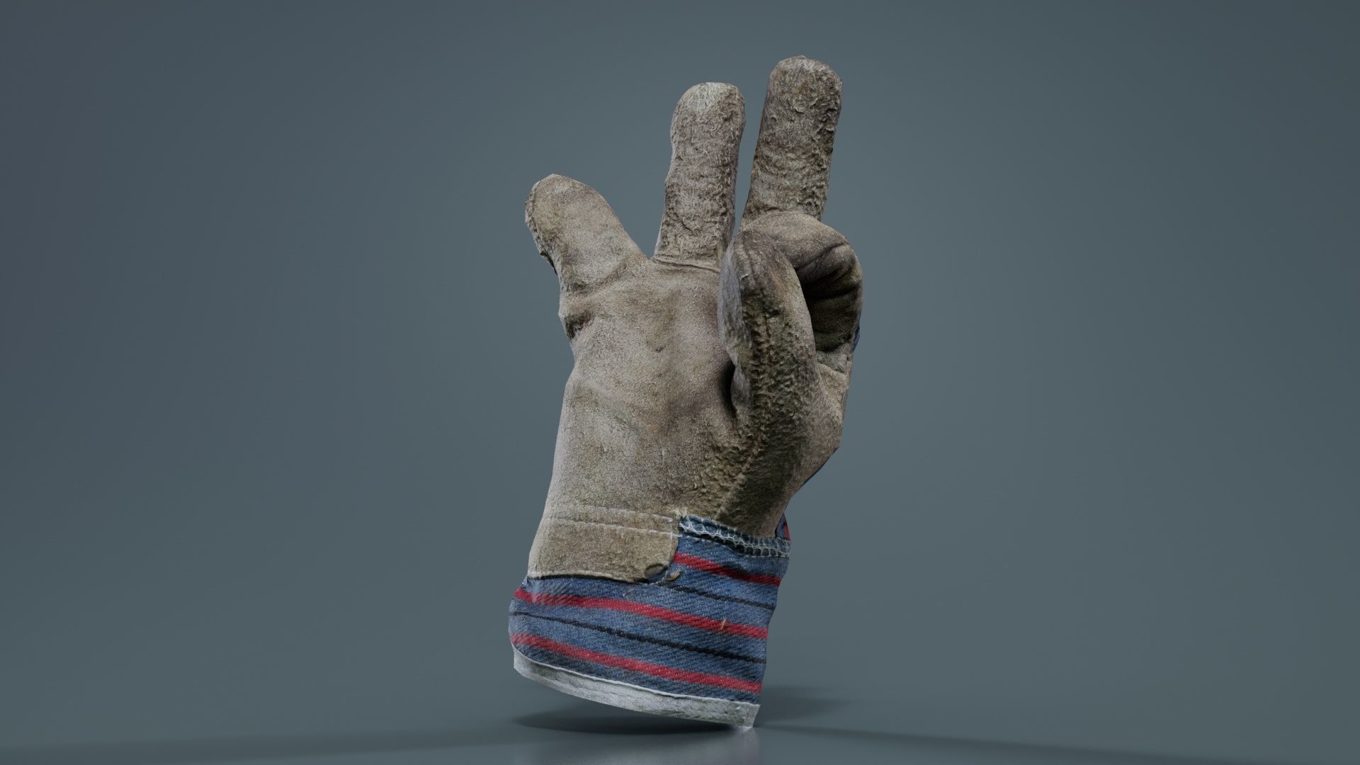 Gloved Hand 017 Low-poly 3D model_8