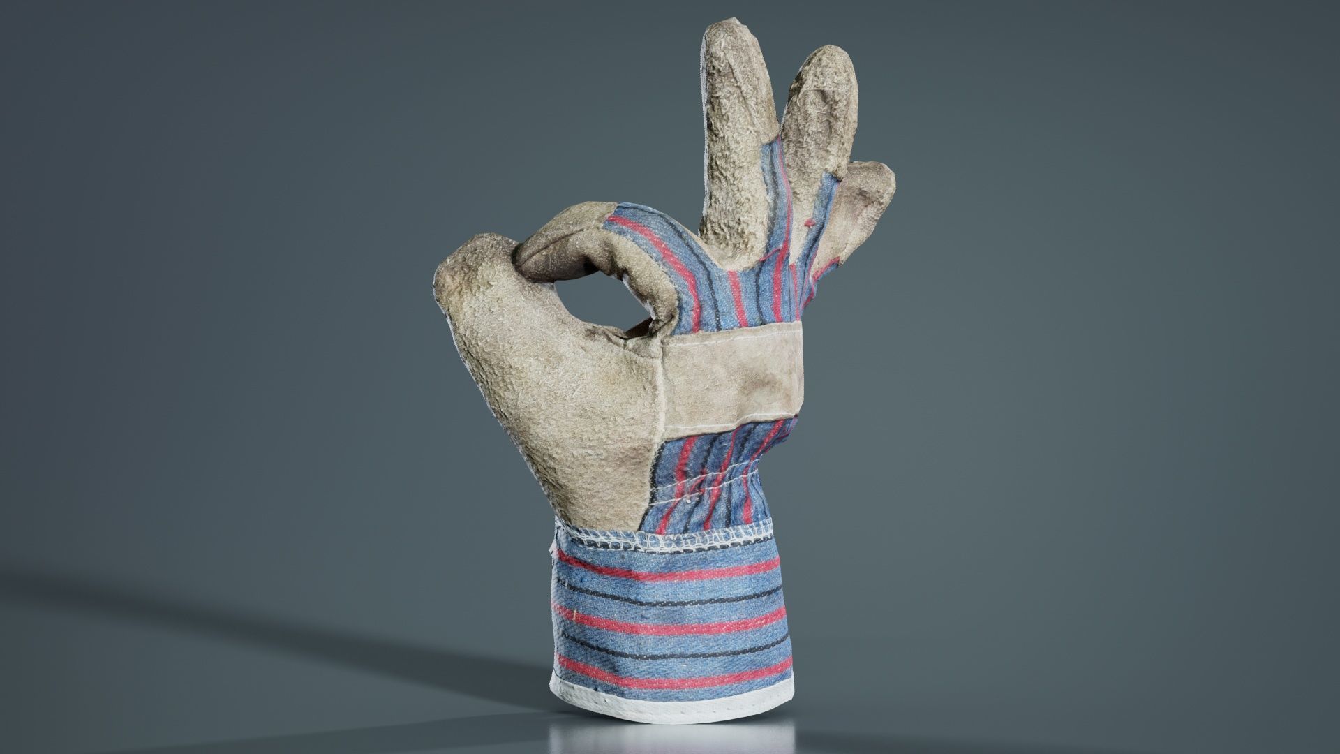 Gloved Hand 017 Low-poly 3D model_1