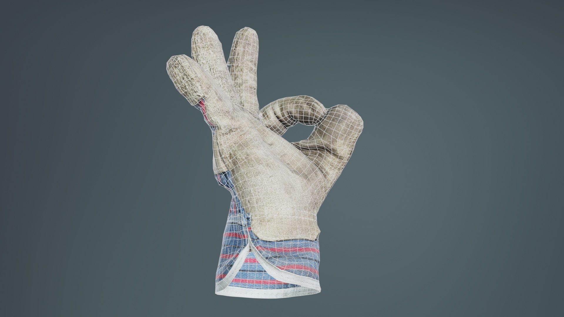 Gloved Hand 017 Low-poly 3D model_10