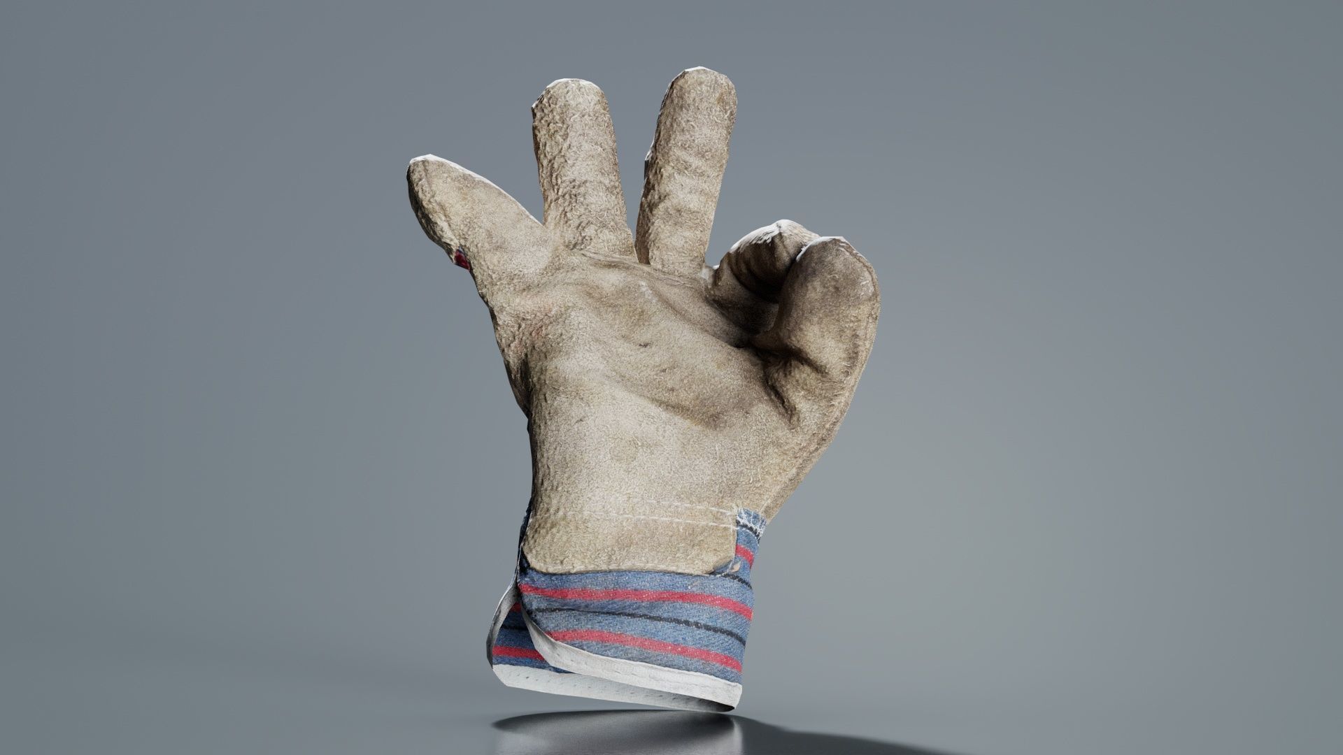 Gloved Hand 017 Low-poly 3D model_2