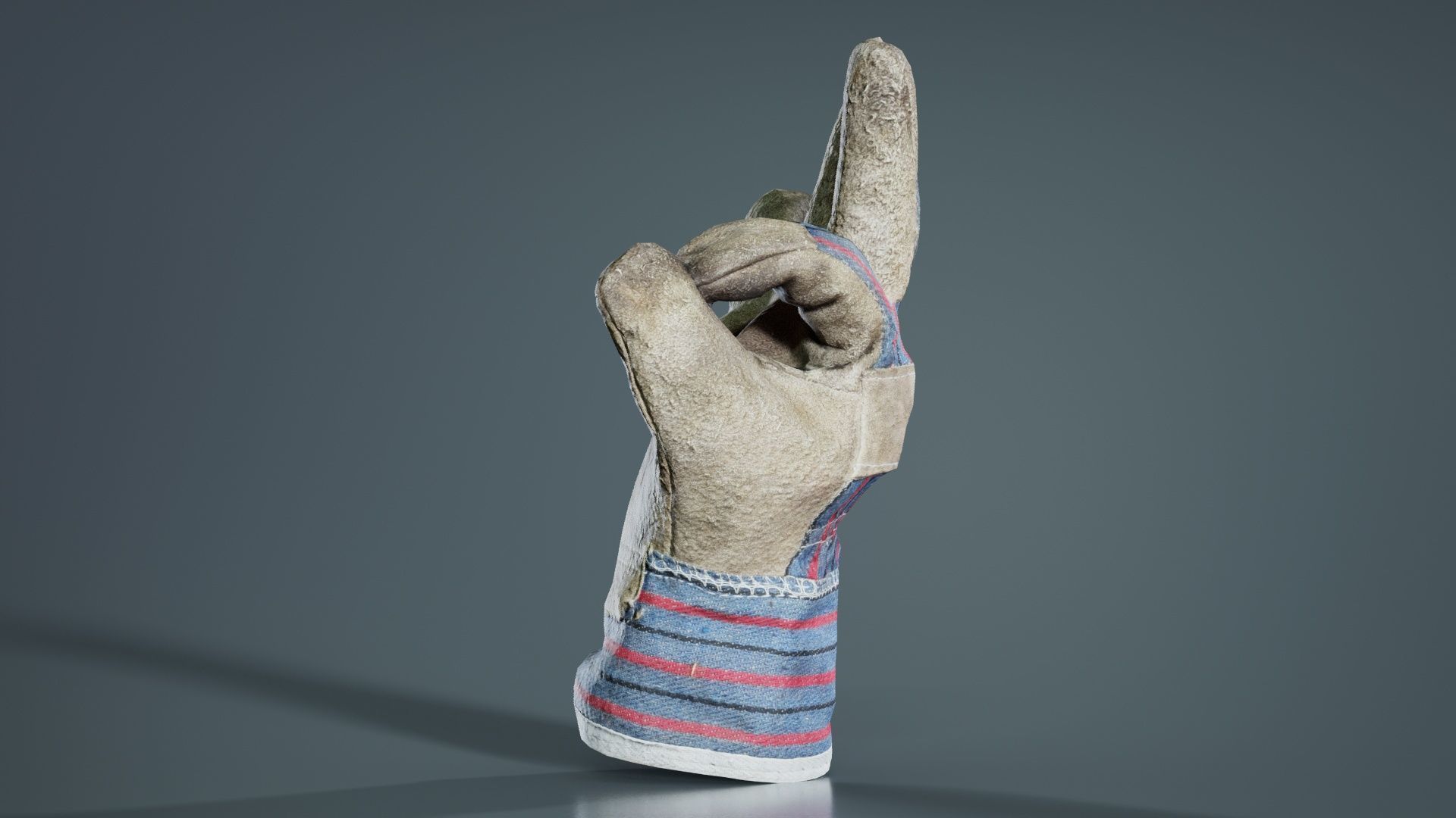 Gloved Hand 017 Low-poly 3D model_7