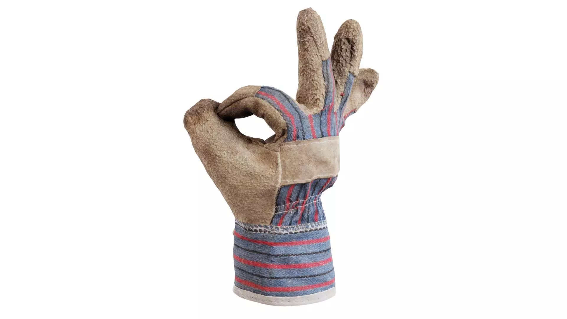 Gloved Hand 017 Low-poly 3D model_0