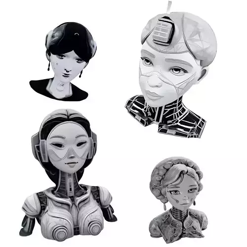 Cyberpunk Era Ladies Collection - Retro-Futuristic Character
