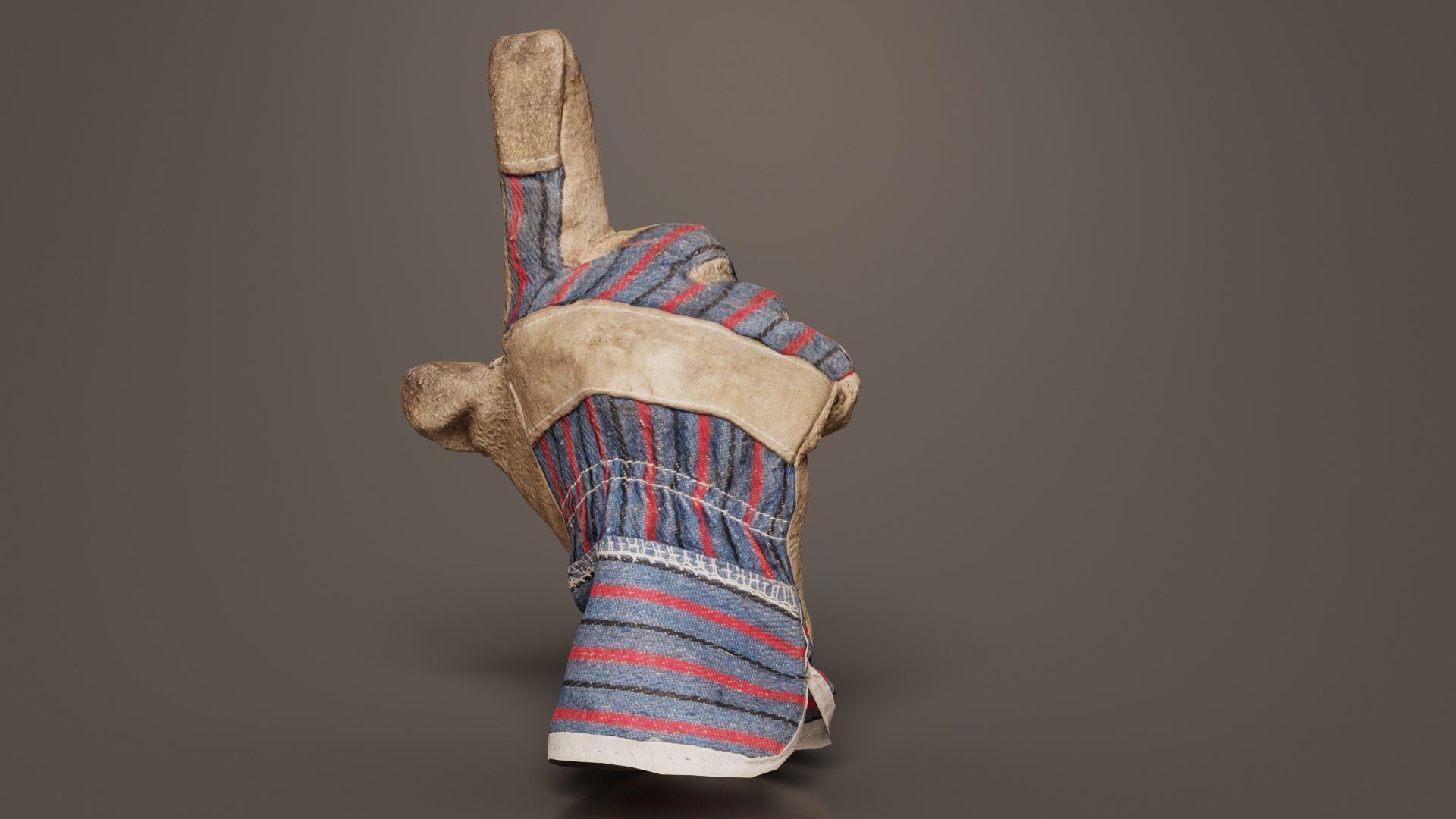 Gloved Hand 018 Low-poly 3D model_7