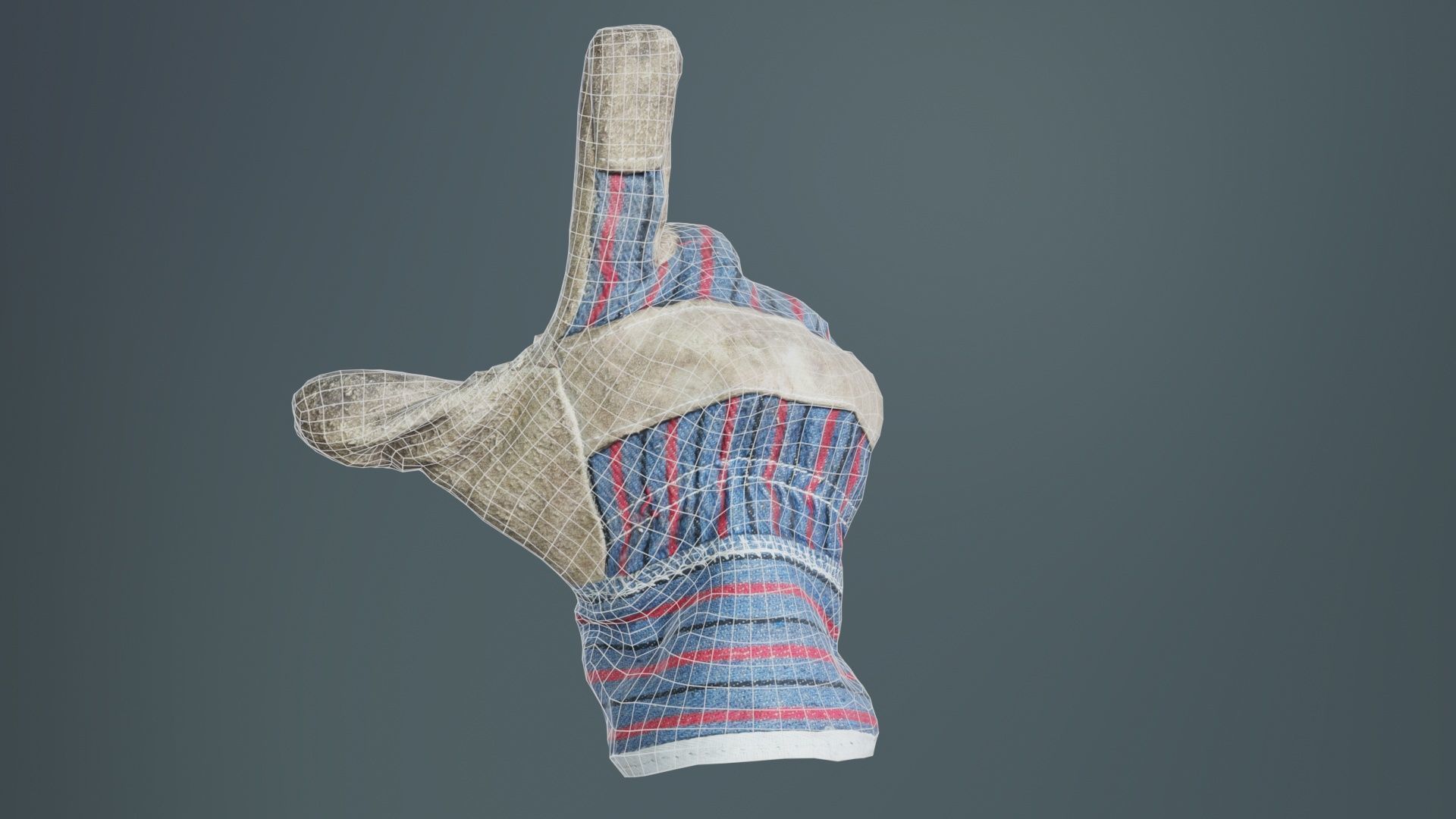 Gloved Hand 018 Low-poly 3D model_10