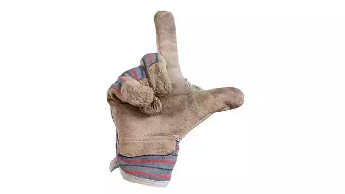 Gloved Hand 018 Low-poly 3D model