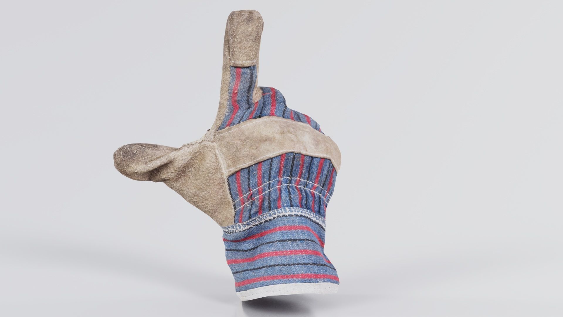 Gloved Hand 018 Low-poly 3D model_8