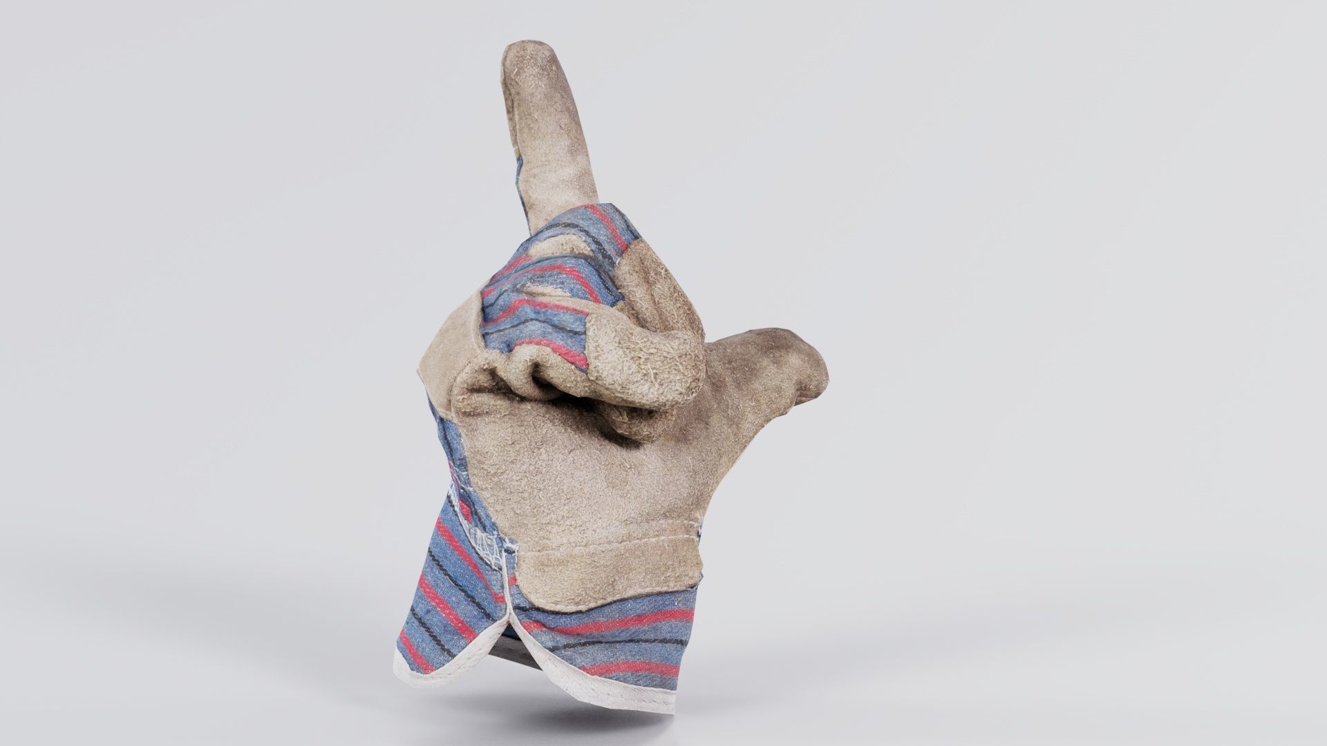 Gloved Hand 018 Low-poly 3D model_1