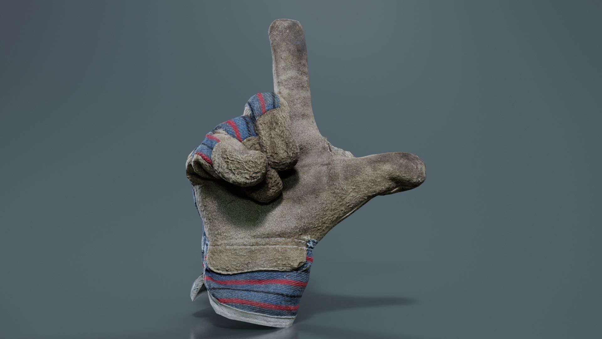 Gloved Hand 018 Low-poly 3D model_3