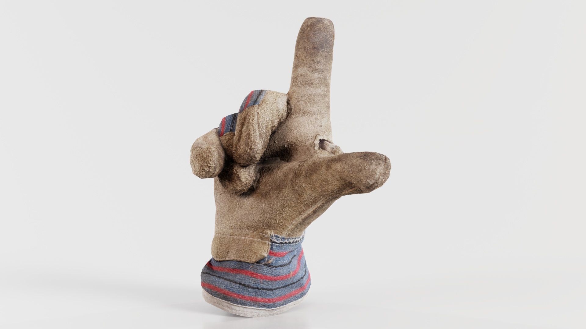 Gloved Hand 018 Low-poly 3D model_6