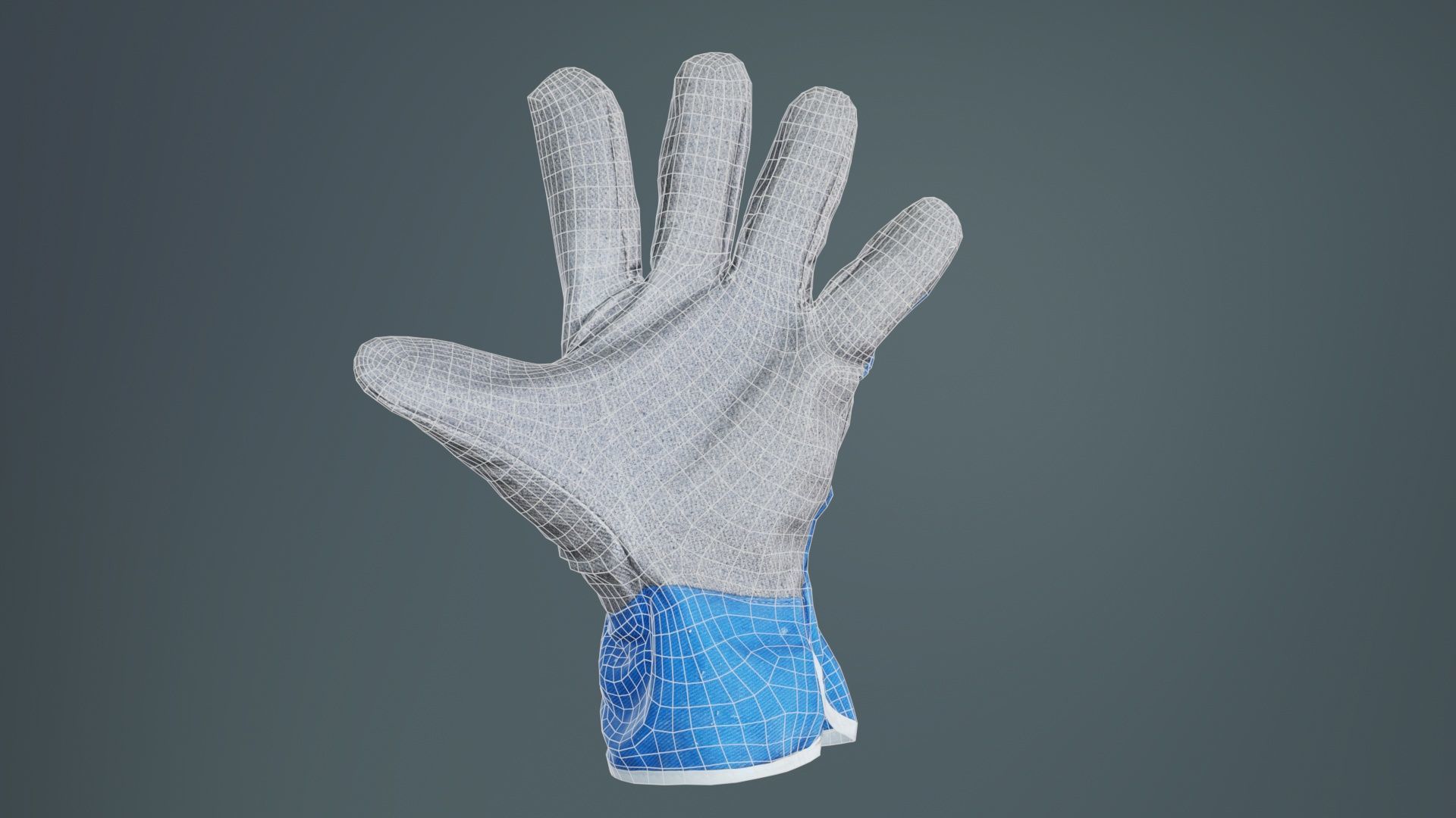 Gloved Hand 019 Low-poly 3D model_10