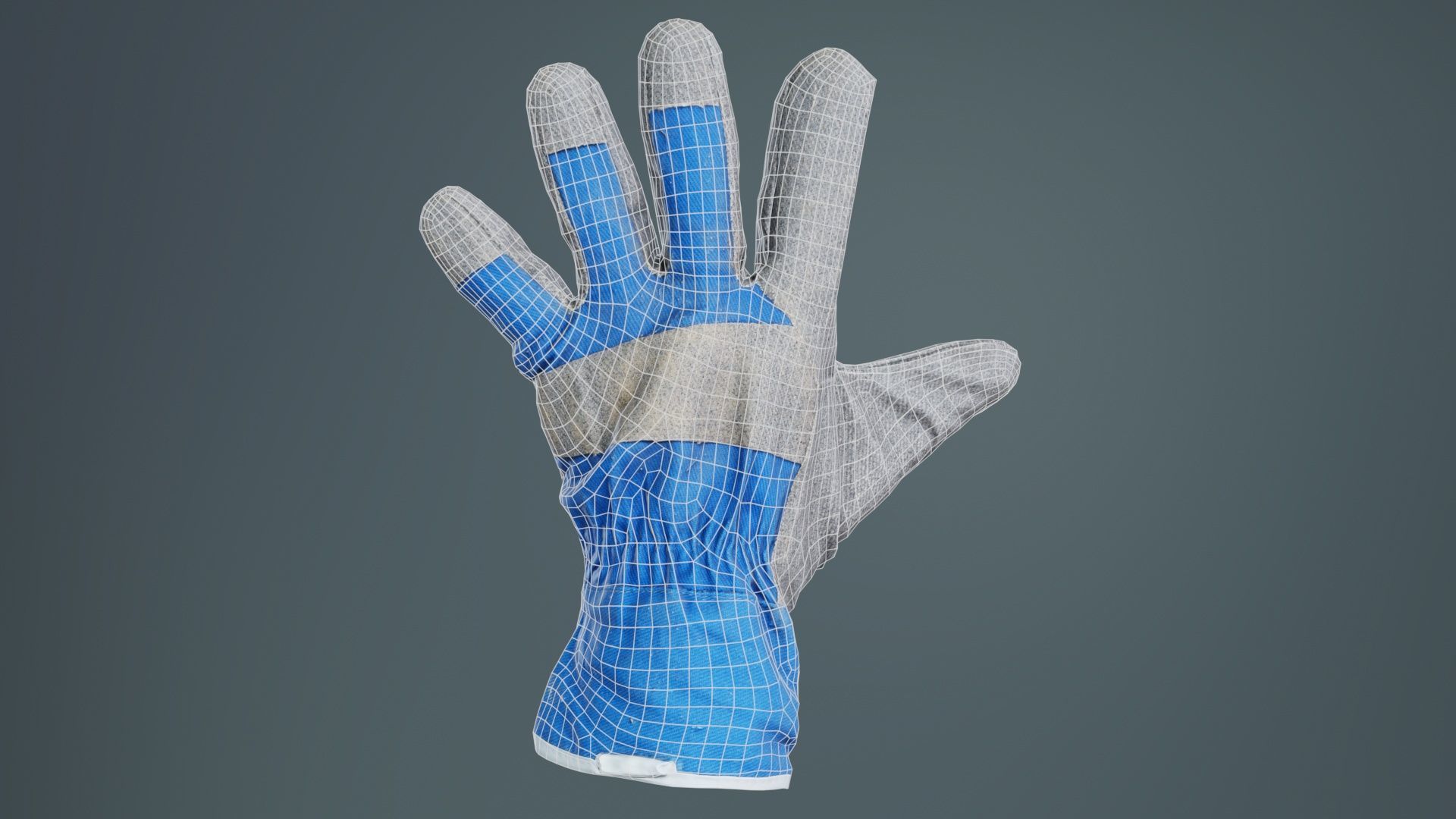 Gloved Hand 019 Low-poly 3D model_9