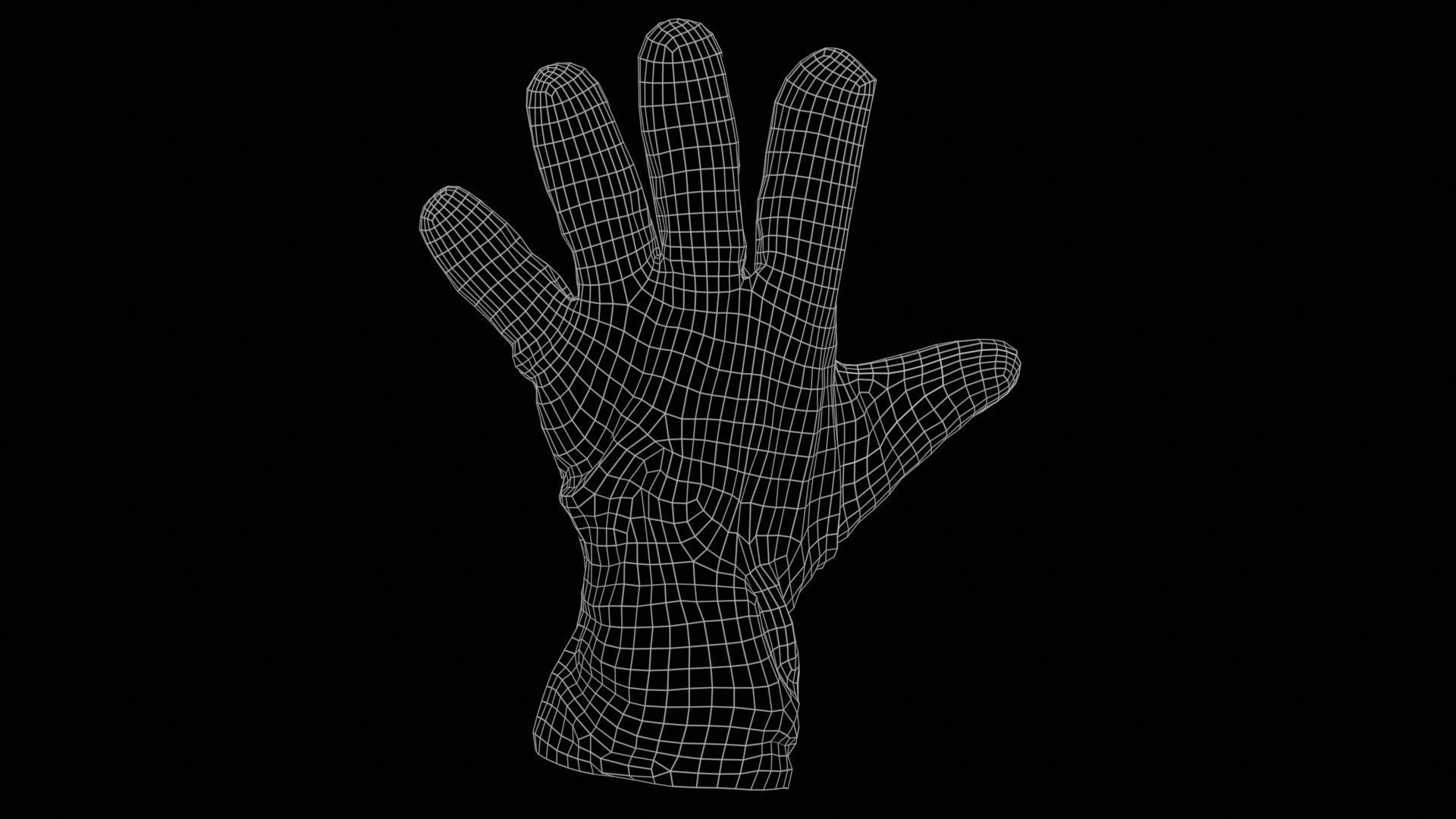 Gloved Hand 019 Low-poly 3D model_11