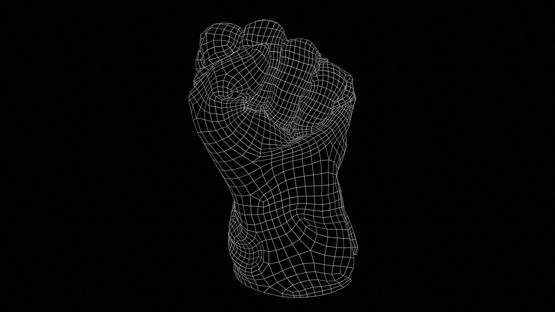 Gloved Hand 020 Low-poly 3D model_11