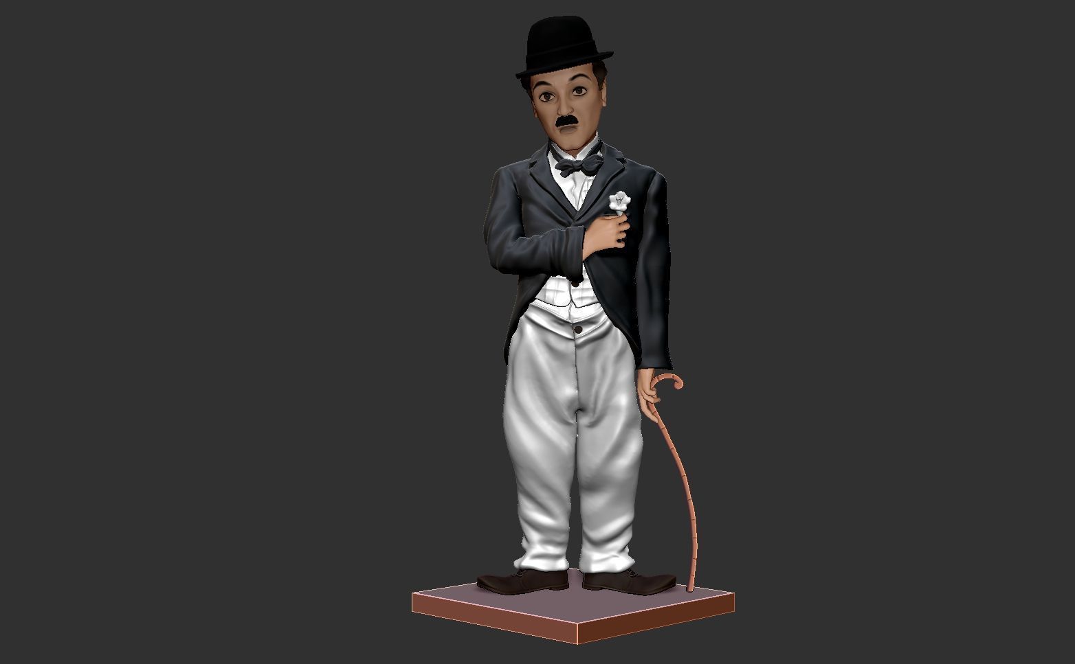 Charlie Chaplin statue 3D print model_19