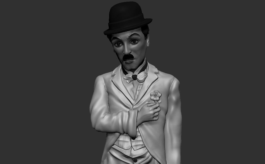 Charlie Chaplin statue 3D print model_17