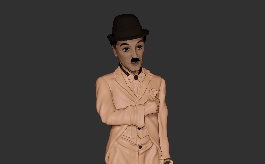 Charlie Chaplin statue 3D print model_5