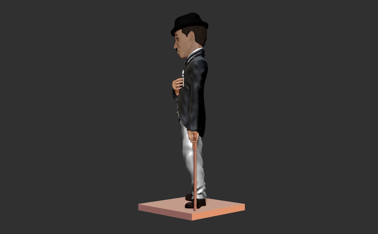 Charlie Chaplin statue 3D print model_6